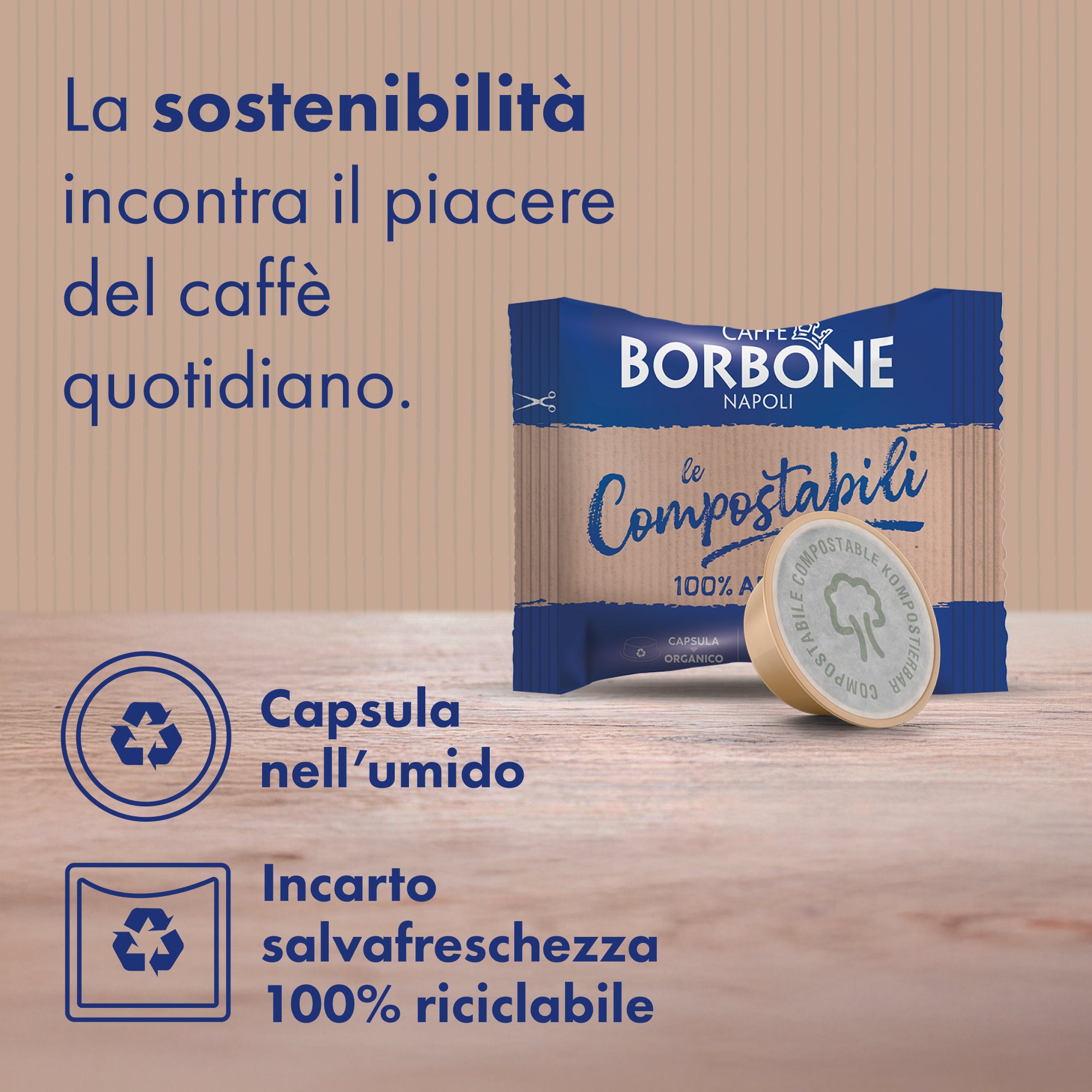 50 cápsulas COMPOSTABLES compatibles con máquinas Lavazza®* A Modo Mio®*