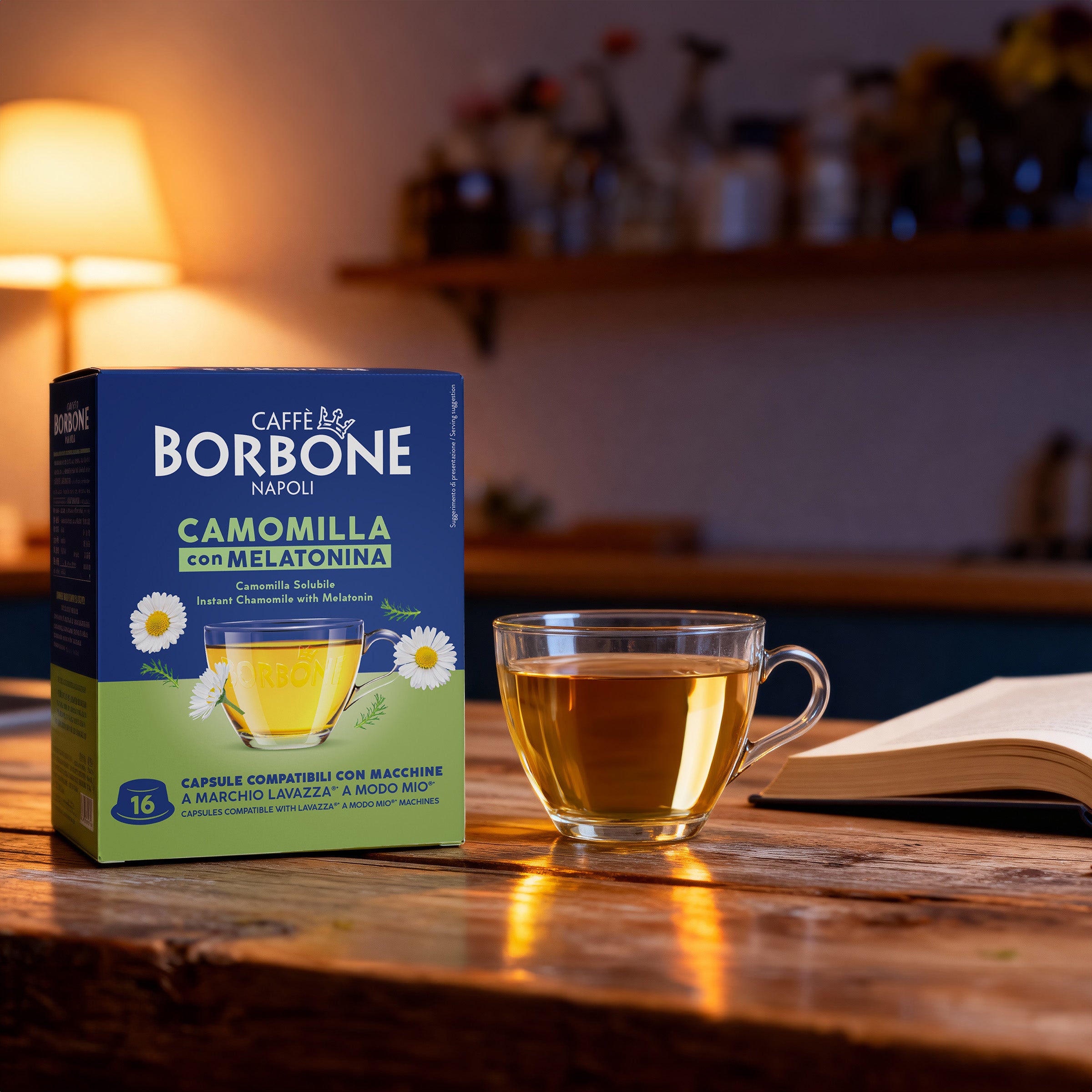Kapseln Kamille Und Melatonin Für Lösliche Getränke Caffè Borbone
