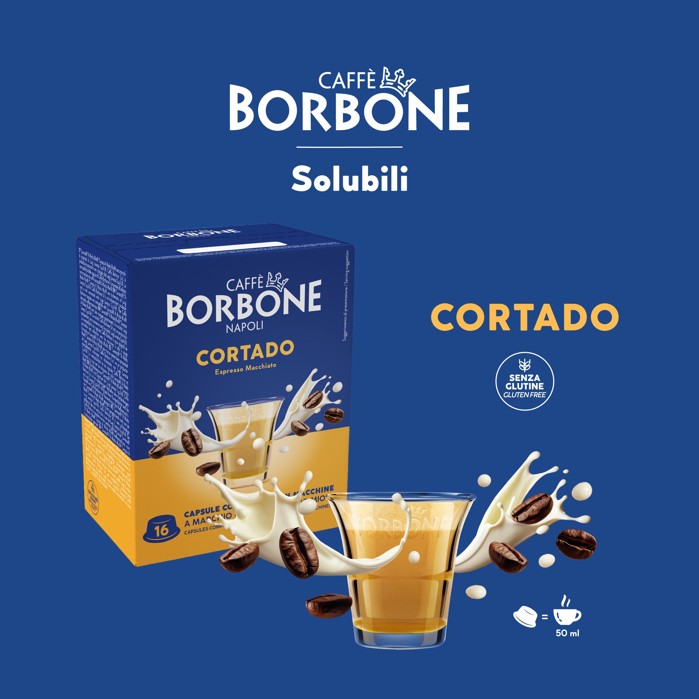 capsule Borbone COMPATIBILI con macchine a marchio Lavazza®* A Modo Mio®* - Bevanda solubile CORTADO al gusto espresso macchiato