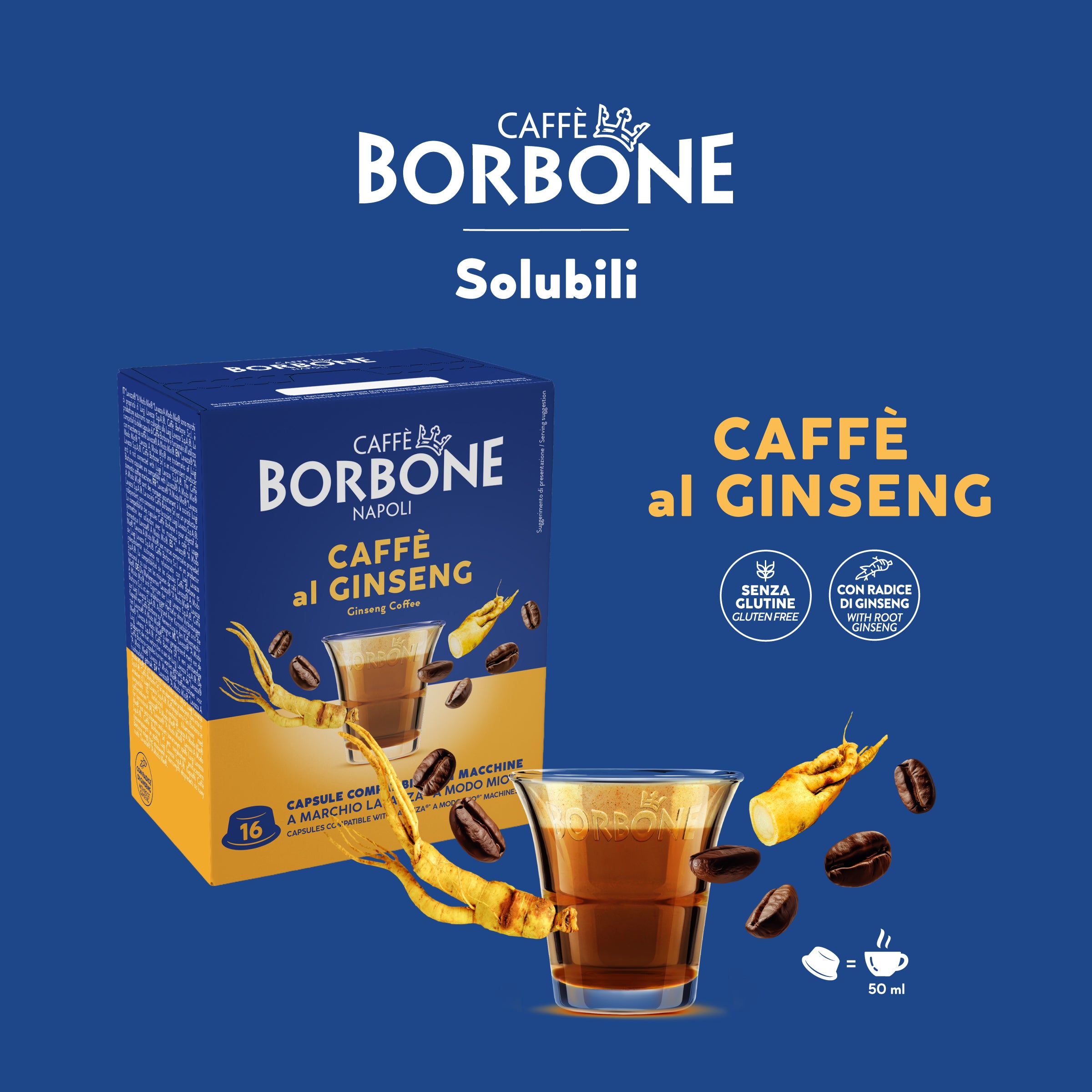 Kapseln Ginseng-Geschmack Für Lösliche Getränke Caffè Borbone