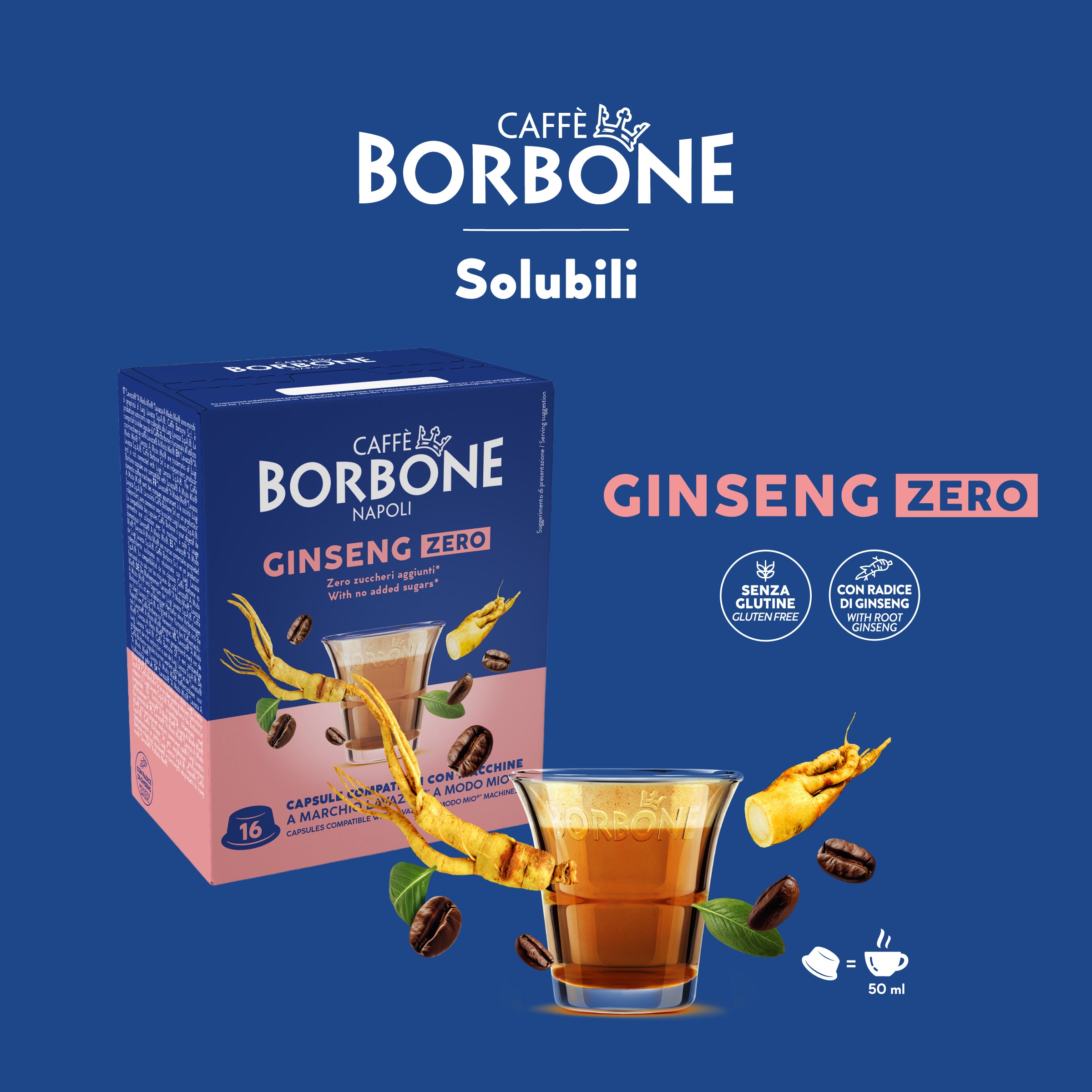 kapseln Borbone für lösliches getränk GINSENG ZERO