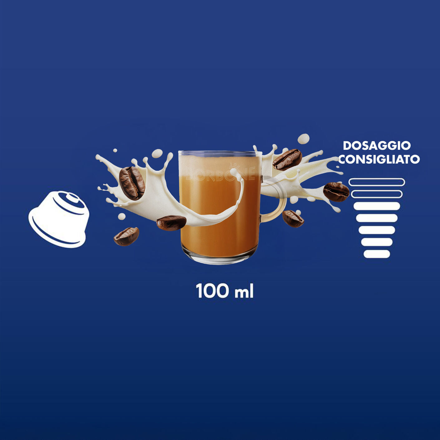 64 Capsule Borbone Per Bevanda Solubile Al Gusto Café con Leche