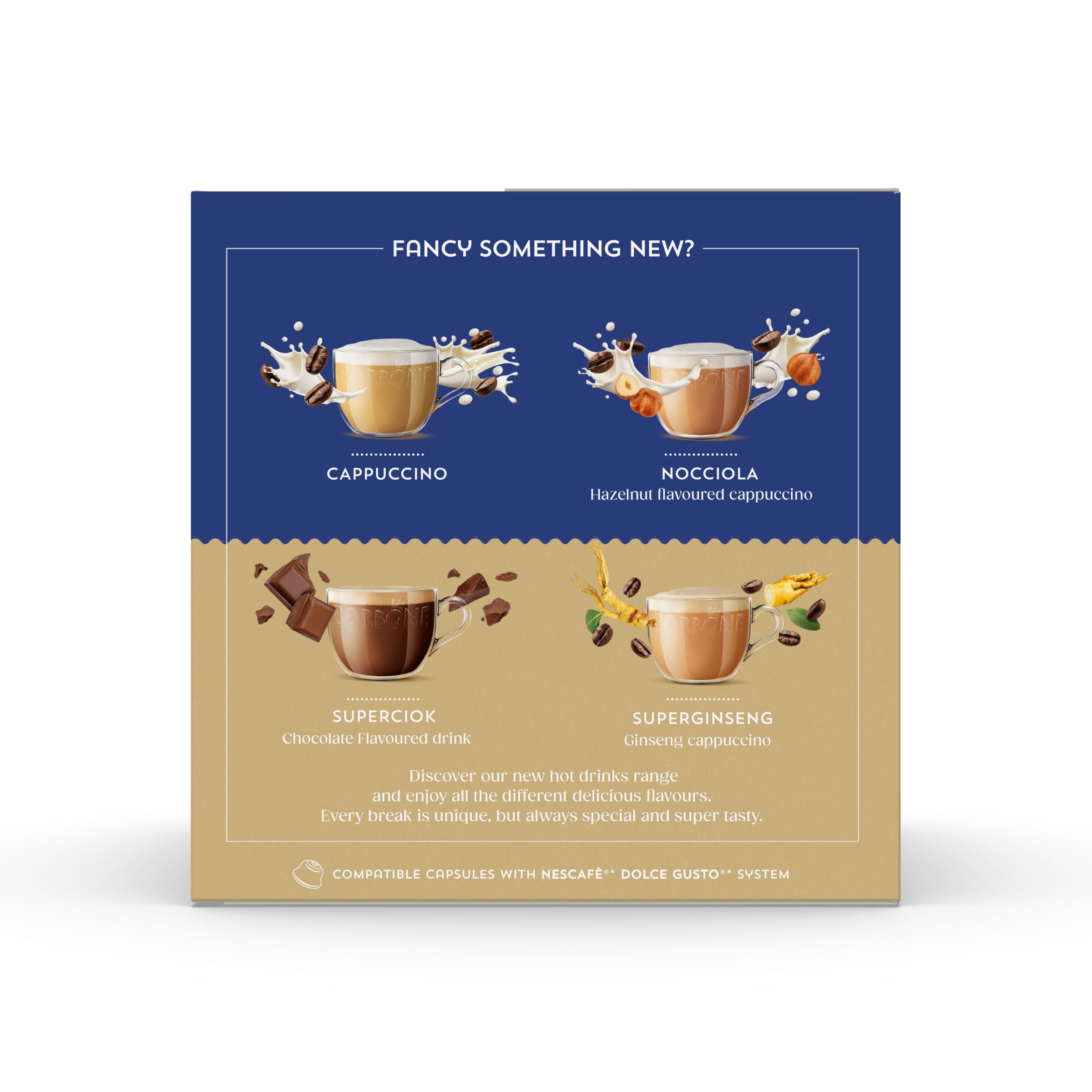 Crema Superiore Neue Kapseln, kompatibel mit Nescafè®* Dolce Gusto®* Kaffeemaschinen