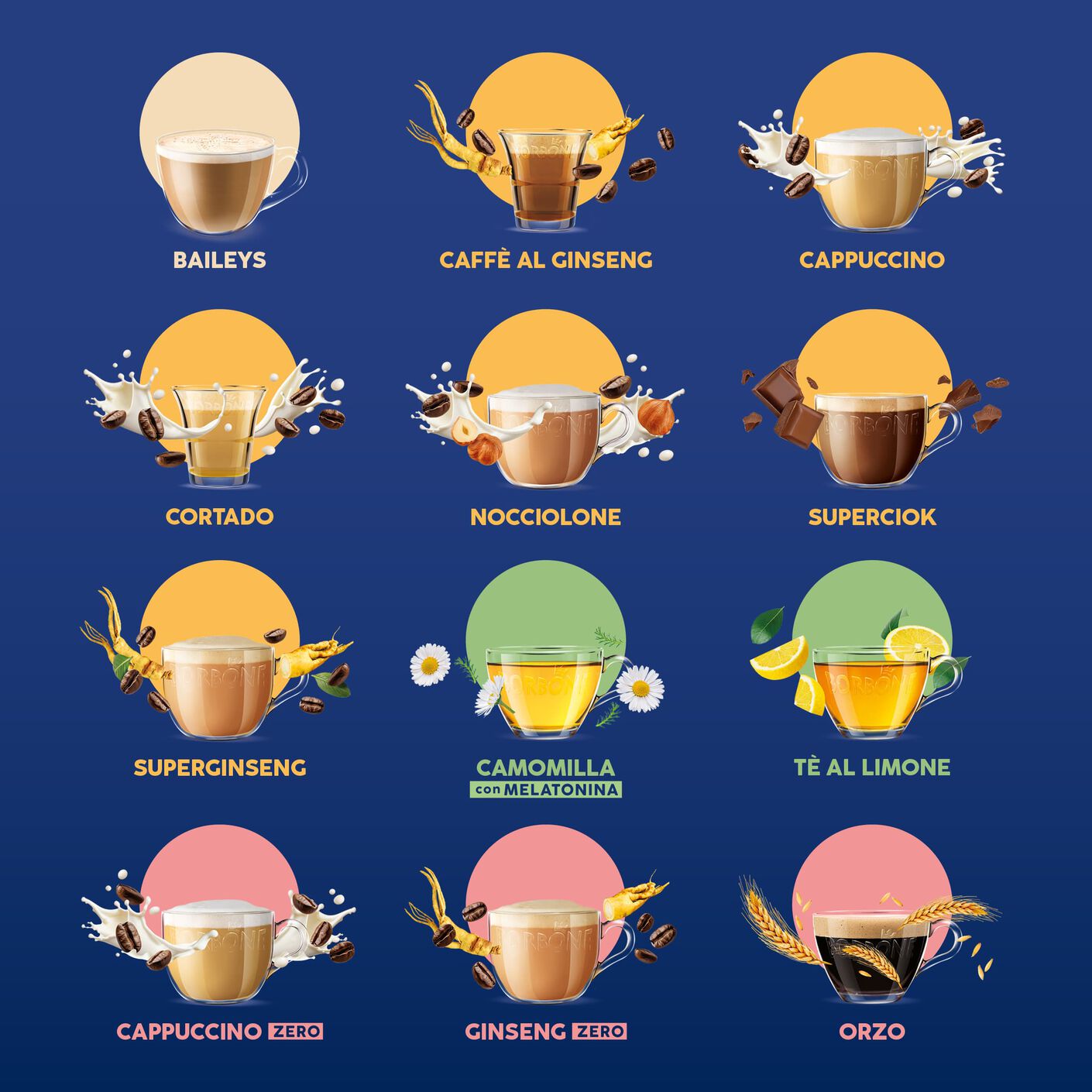 64 Capsule Borbone Compatibili con macchine da caffè Nescafè®* Dolce Gusto®* CAFFE AL GUSTO DI GINSENG