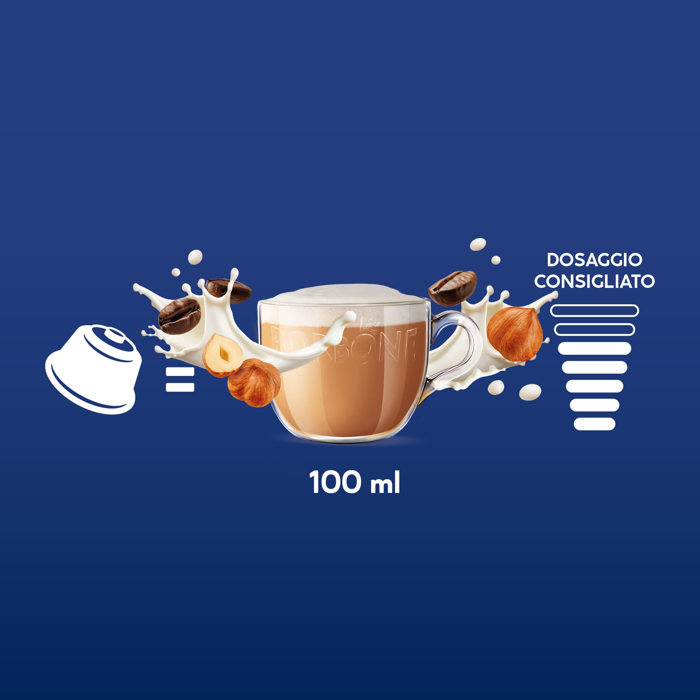 Capsule Nocciolone Per Bevanda Solubile Al Gusto Cappuccino Alla Nocciola Caffè Borbone