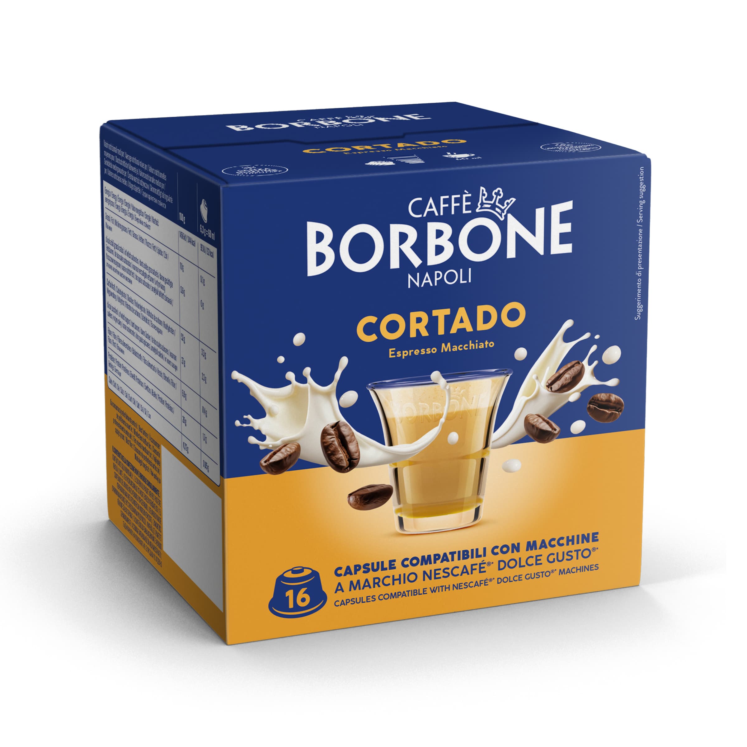 Capsule Cortado Per Bevanda Solubile Al Gusto Espresso Macchiato Caffè Borbone
