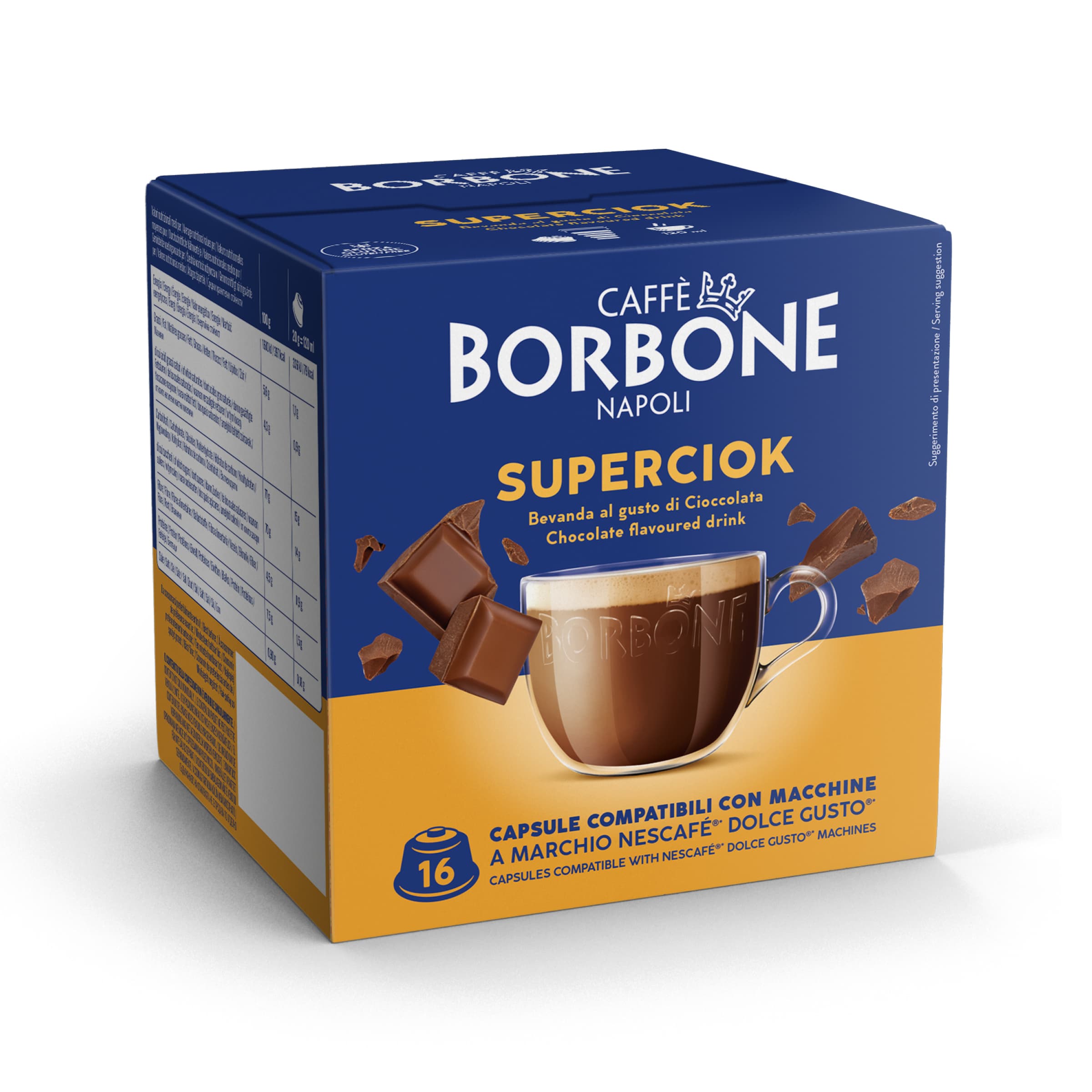 KAPSELN BORBONE SUPERCIOCK FÜR LÖSLICHES GETRÄNK MIT SCHOKOLADENGESCHMACK