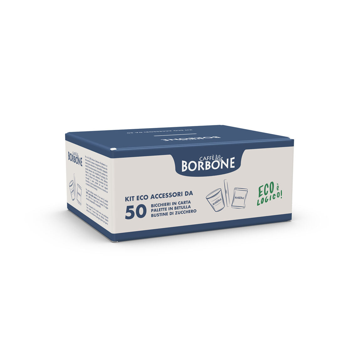Ecologic Kit 50 Stück PAPIERBECHER + RÜHRSTANGE AUS BIRKE + ZUCKERBEUTEL