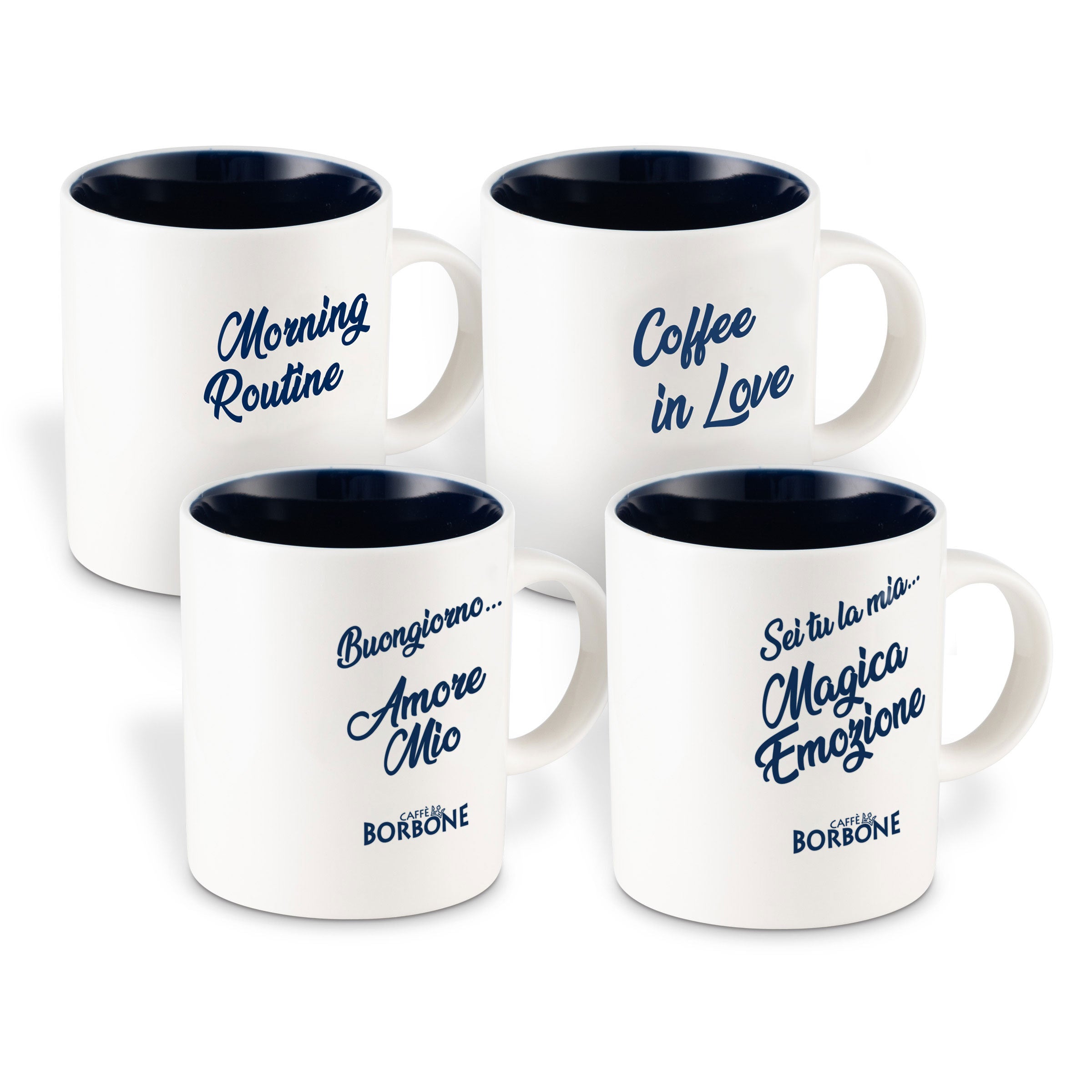 Mugs Caffè Borbone con frasi assortite