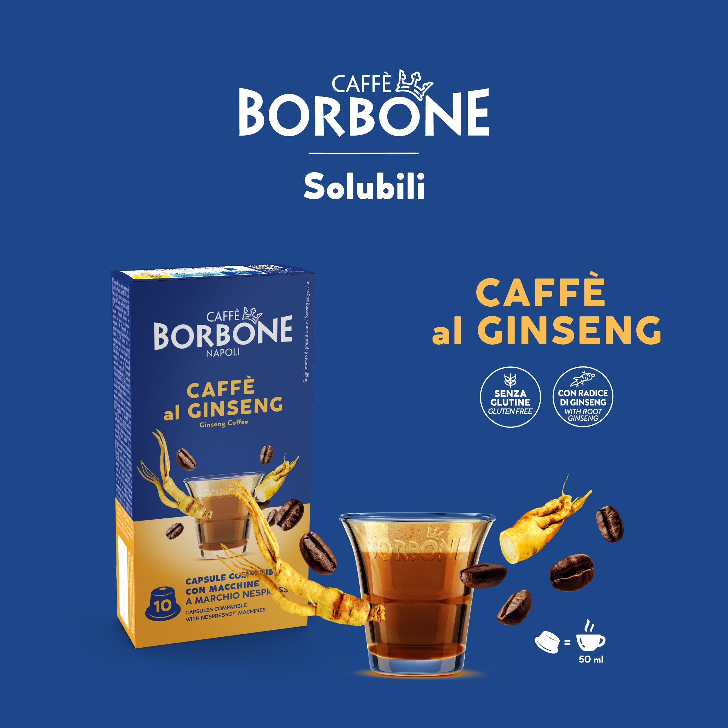 Kaspeln Milch-Und Ginseng-Geschmack Für Lösliche Getränke Caffè Borbone