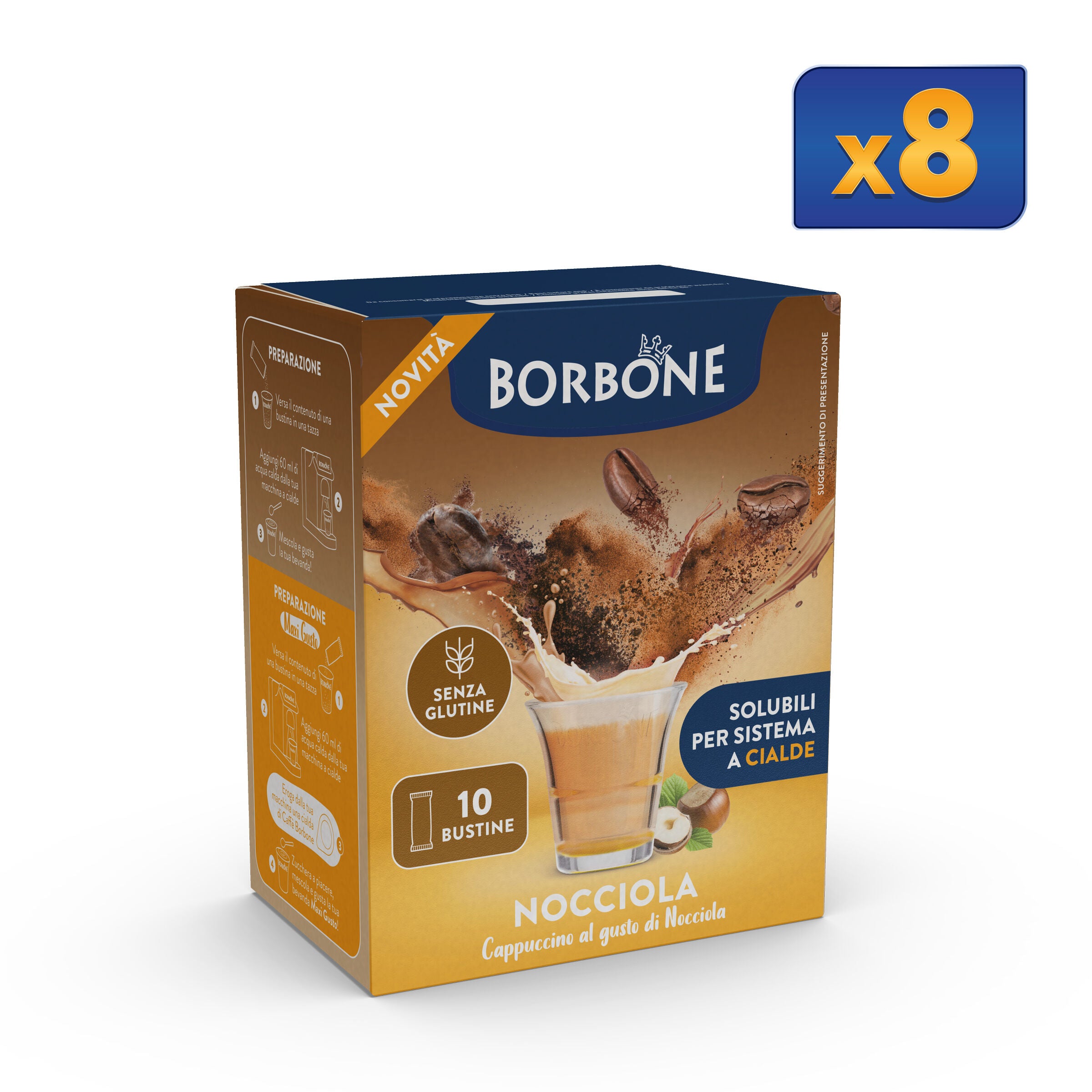 80 Stick Instant Preparation For Cappuccino And Hazelnut Flavored Drink
