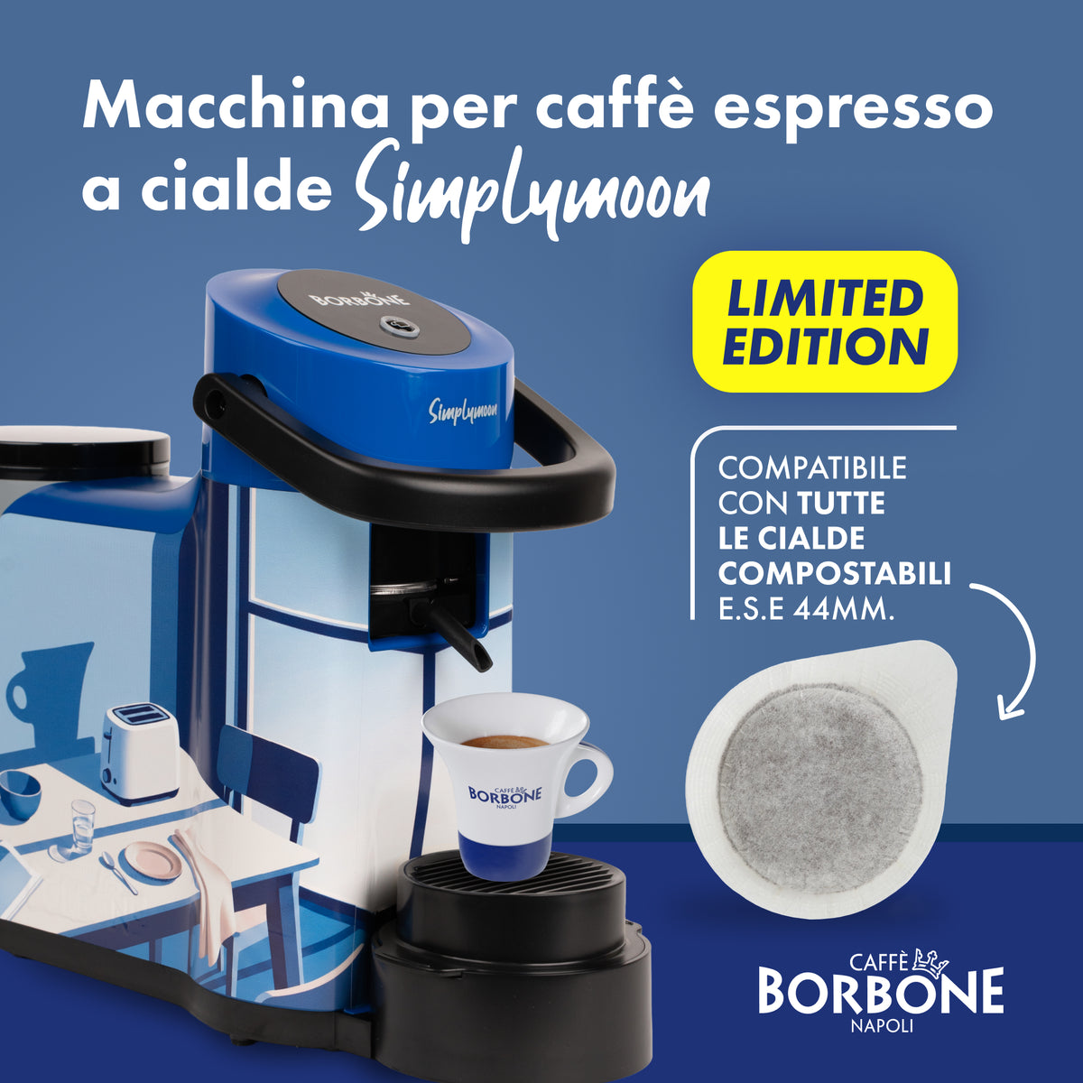 Simplymoon Caffè Borbone Limited Edition Blu Grafica 3