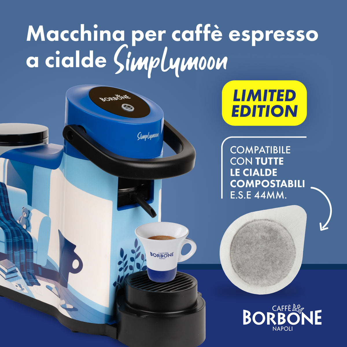 Simplymoon Caffè Borbone Limited Edition Blu Grafica 1