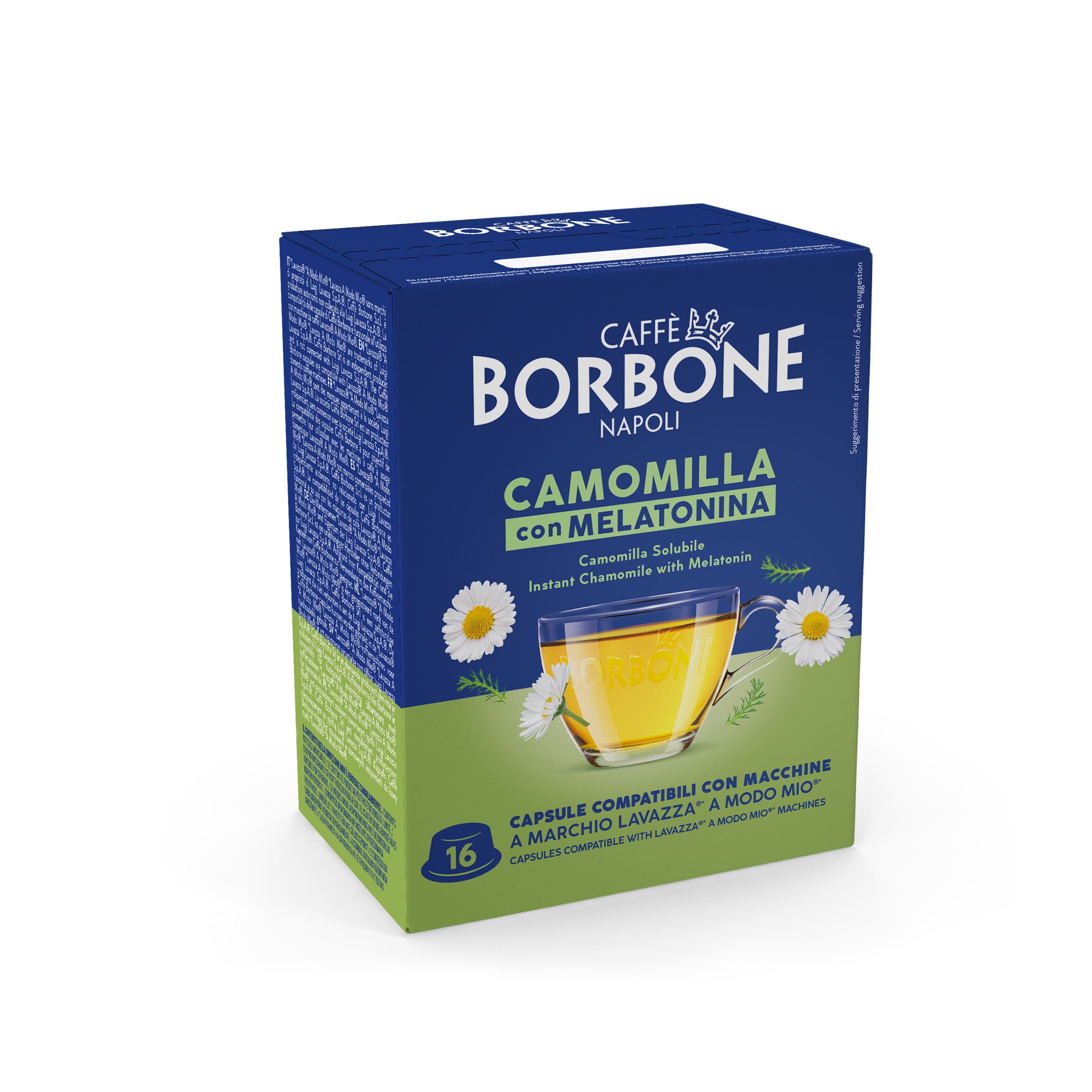 capsule Borbone COMPATIBILI con macchine a marchio Lavazza®* A Modo Mio®* - Bevanda solubile CAMOMILLA e MELATONINA