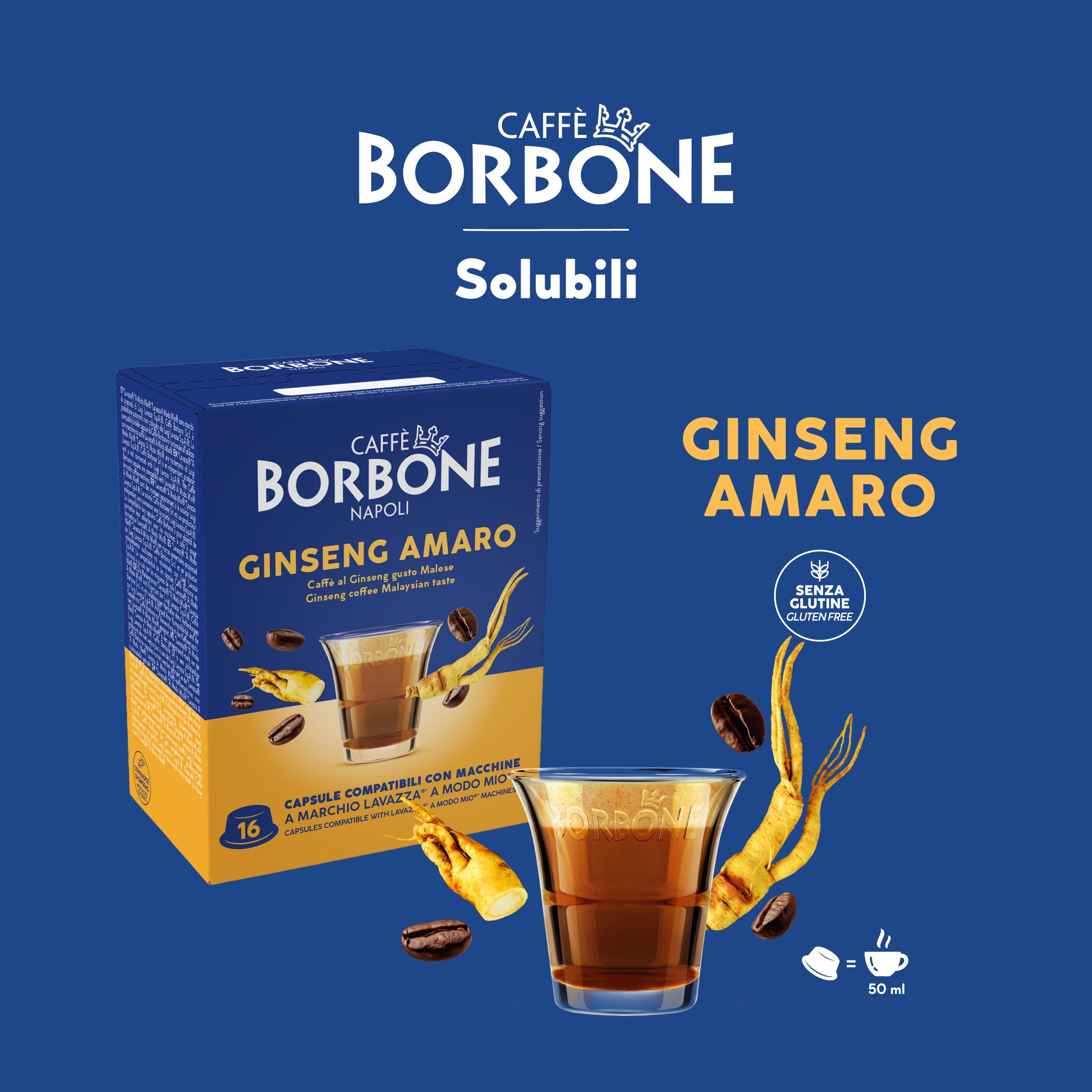 kapseln Borbone für lösliche getränke mit BITTEREM GINSENG-geschmack