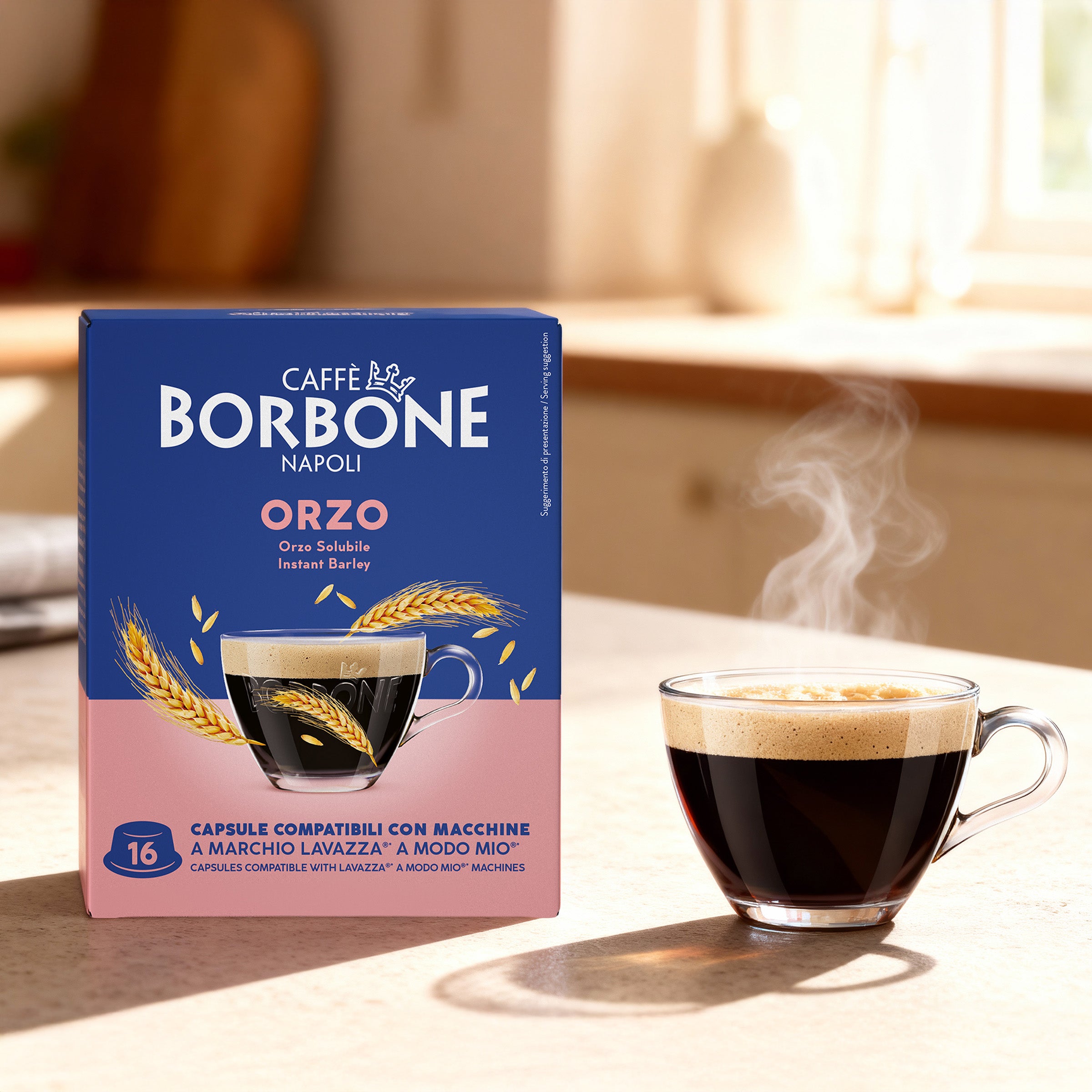 capsule Borbone COMPATIBILI con macchine a marchio Lavazza®* A Modo Mio®* - Bevanda solubile ORZO