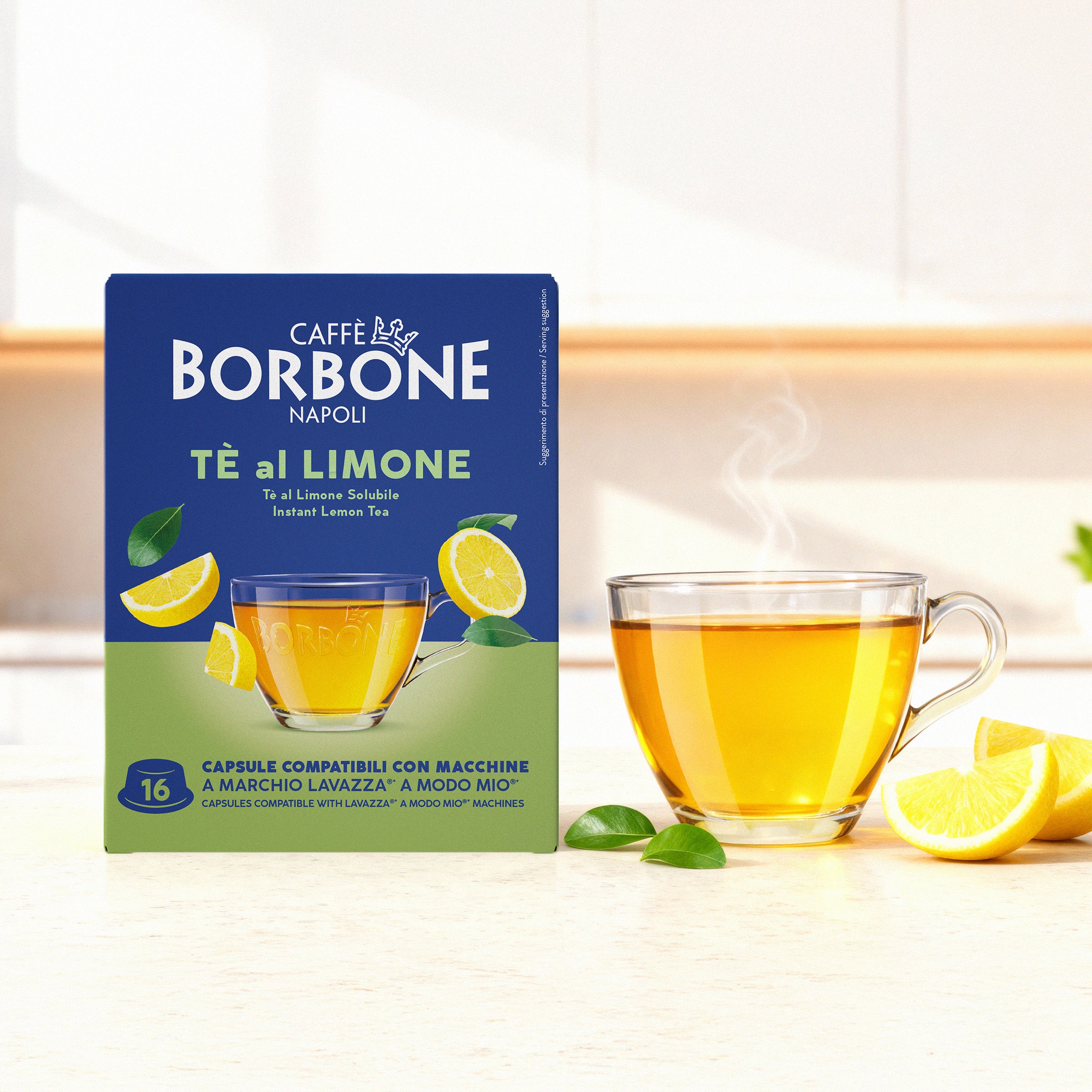 Capsule Tè Al Limone Per Bevanda Solubile Compatibili Con Macchine A Marchio Lavazza®* A Modo Mio®* - Caffè Borbone
