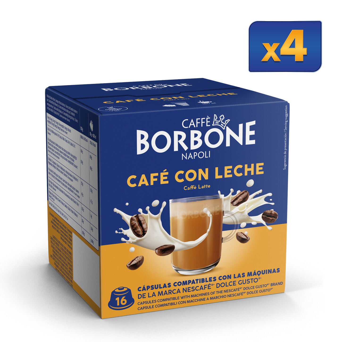 64 Capsule Borbone Per Bevanda Solubile Al Gusto Café con Leche