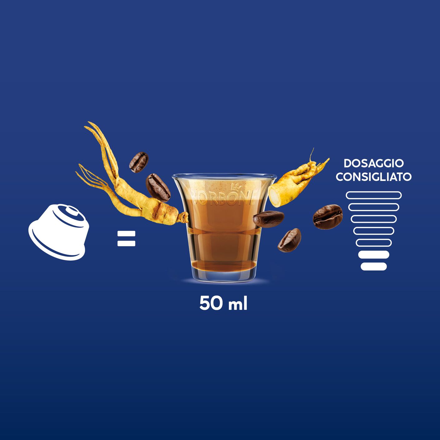 64 Capsule Borbone Compatibili con macchine da caffè Nescafè®* Dolce Gusto®* CAFFE AL GUSTO DI GINSENG