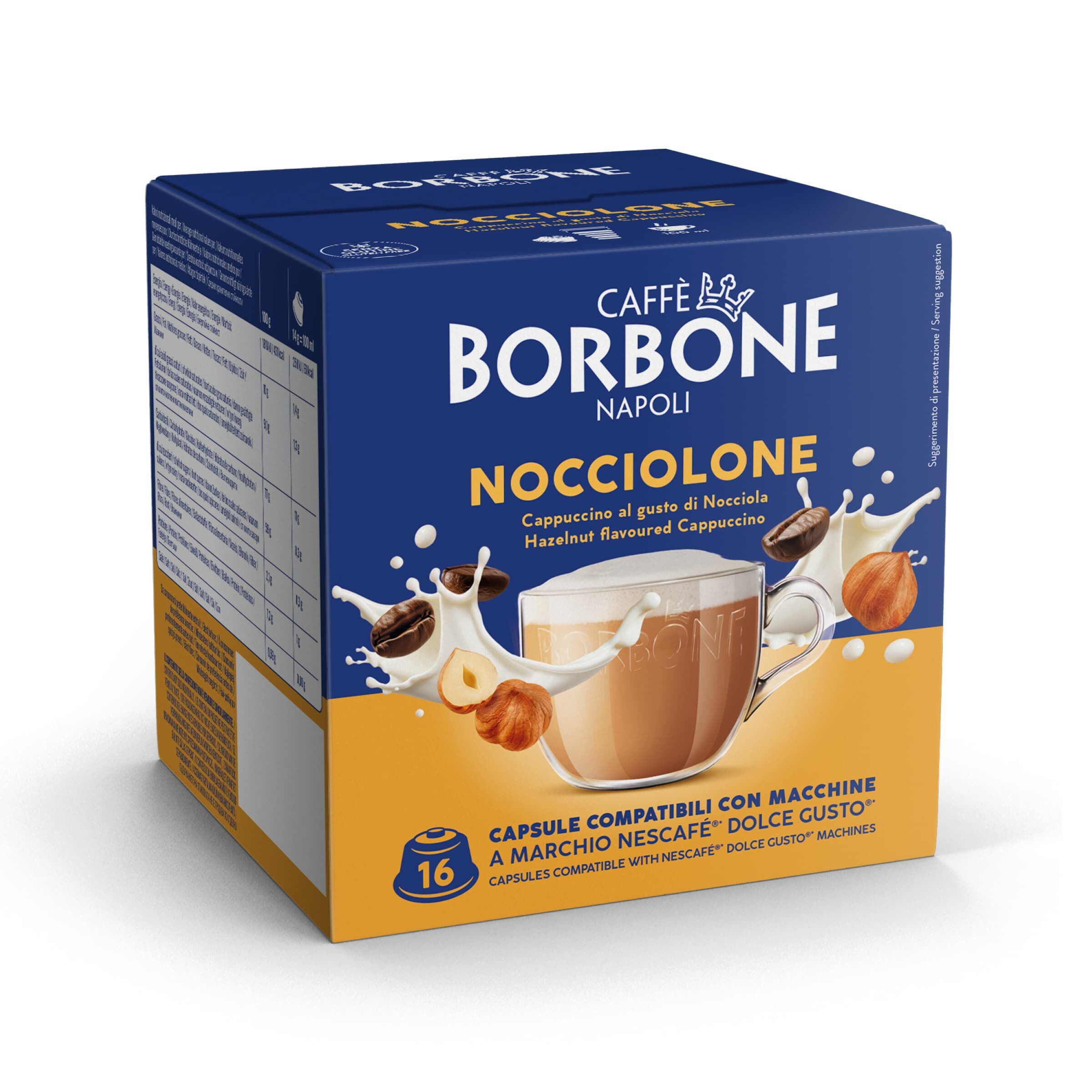 Capsule Borbone NOCCIOLONE Per Bevanda Solubile Al Gusto Cappuccino Alla Nocciola