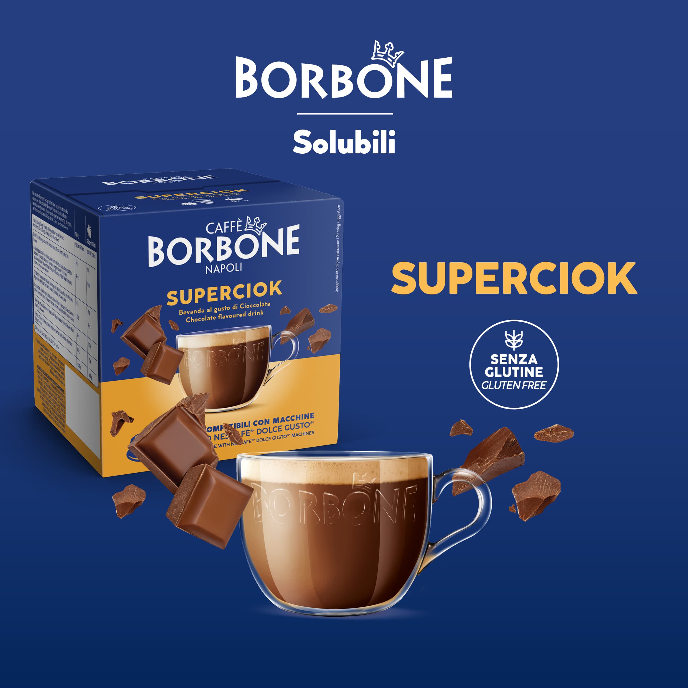 Capsule Superciok Per Bevanda Solubile Al Gusto Cioccolata Caffè Borbone