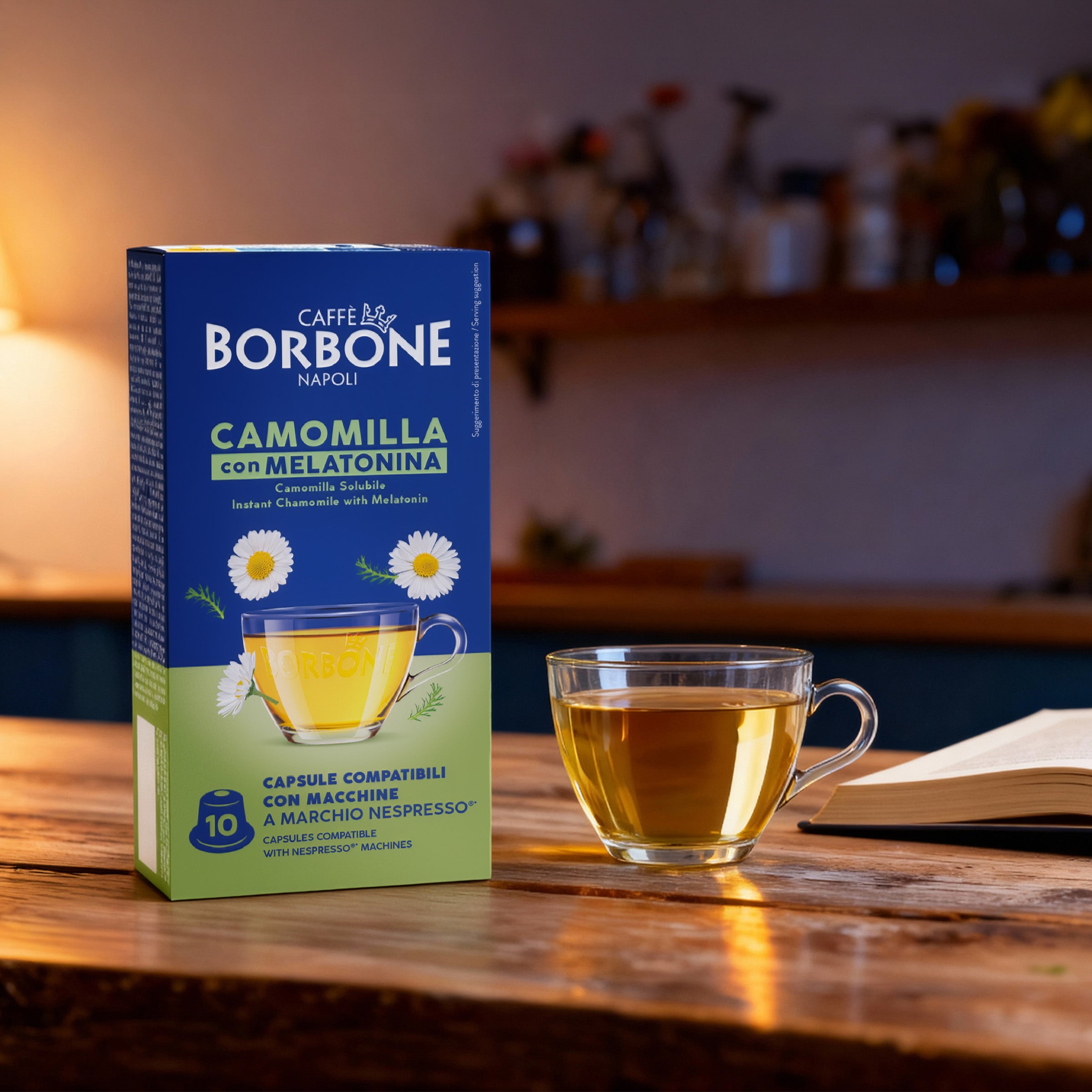 Kapseln  Kamille Und Melatonin Caffè Borbone Für Lösliche Getränke