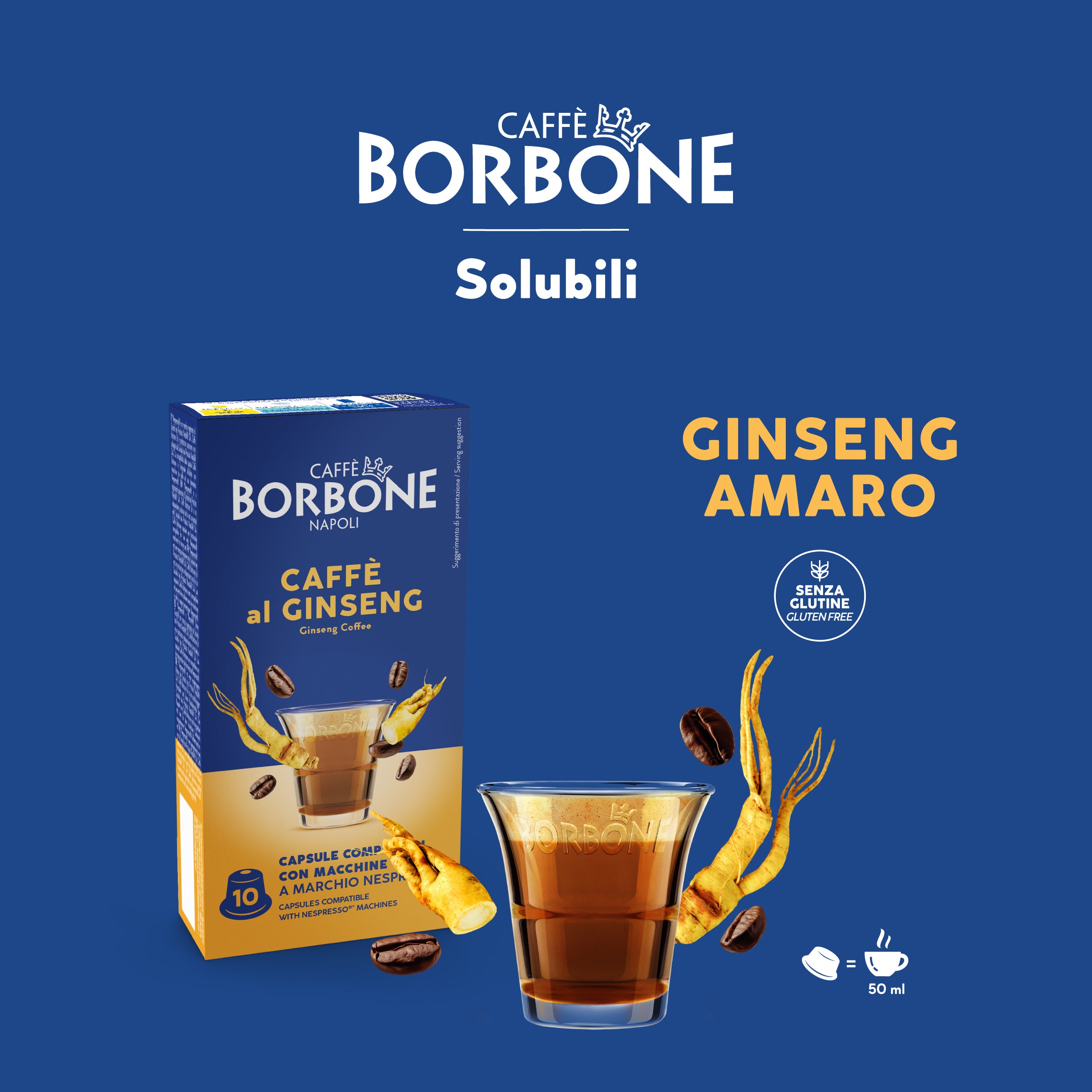 KAPSELN Borbone FÜR LÖSLICHE GETRÄNKE MIT BITTEREM GINSENG-GESCHMACK