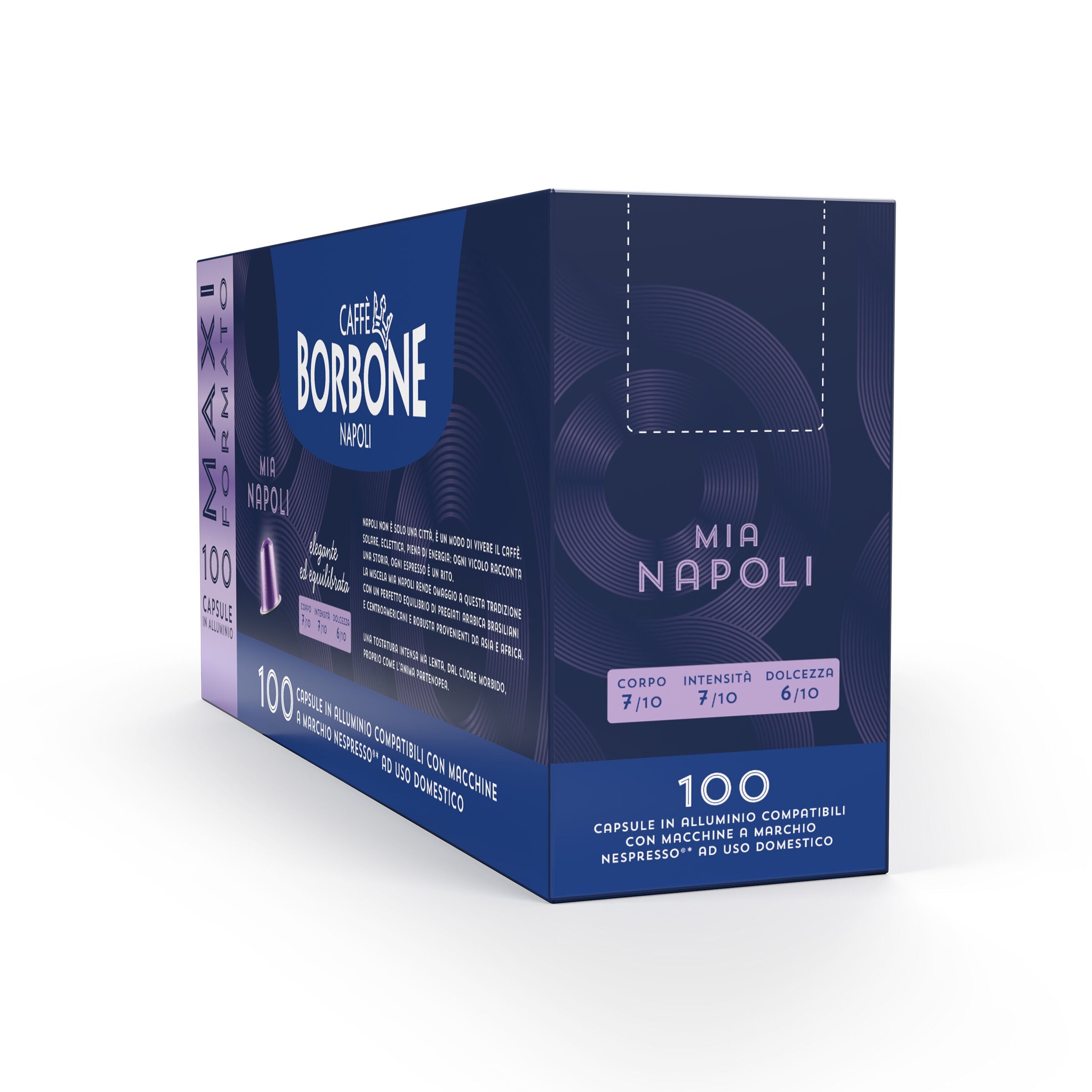 Nuove 100 capsule Mia Napoli in alluminio compatibili con macchine Nespresso®*