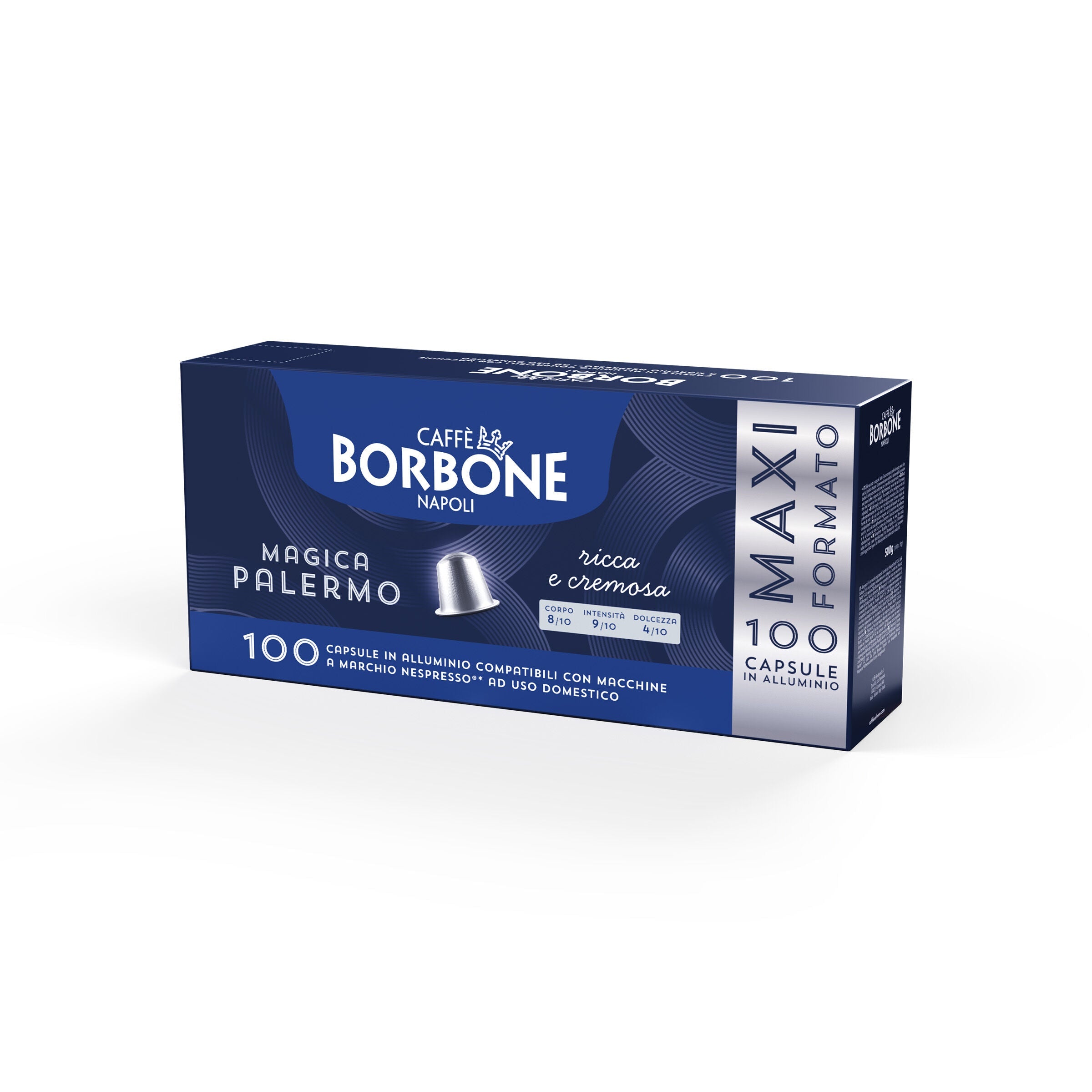 Nuove 100 capsule Magica Palermo in alluminio compatibili con macchine Nespresso®*