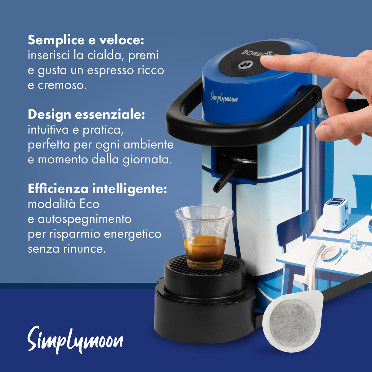 Simplymoon Caffè Borbone Limited Edition Blu Grafica 3