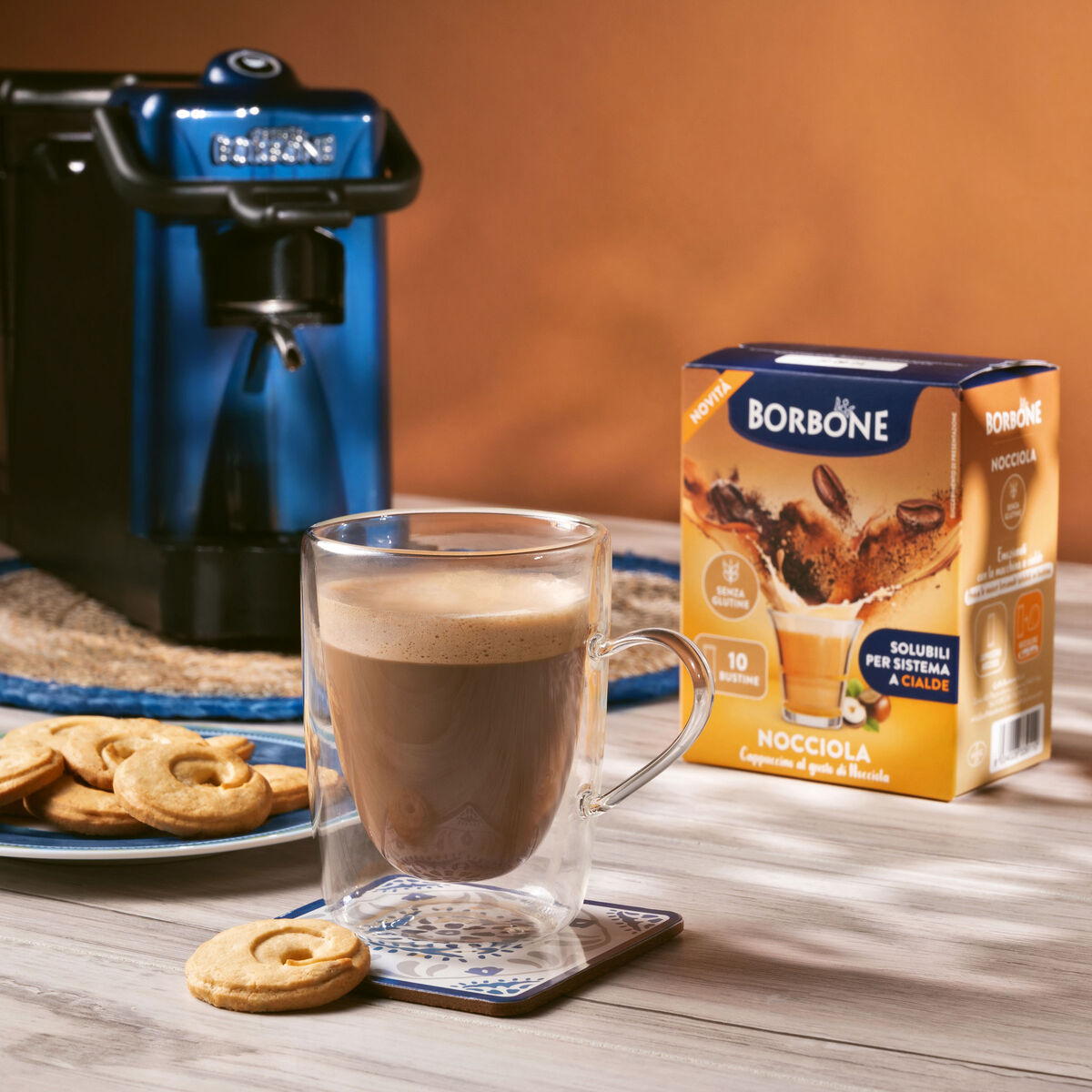 10 STICK INSTANT PREPARATION FOR CAPPUCCINO AND HAZELNUT FLAVORED DRINK,