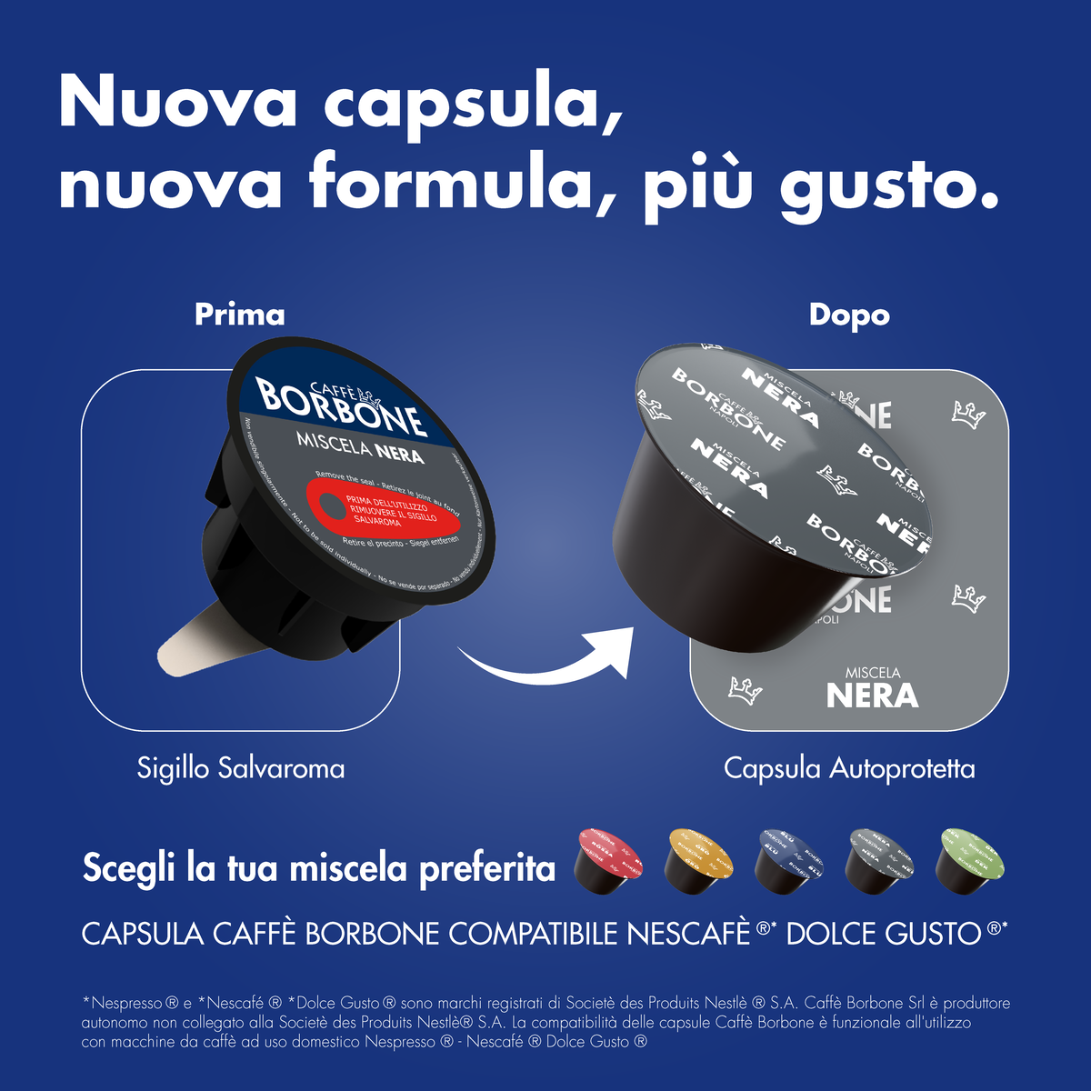 New Borbone Capsules Compatible with Nescafè®* Dolce Gusto®* Coffee Machines,
