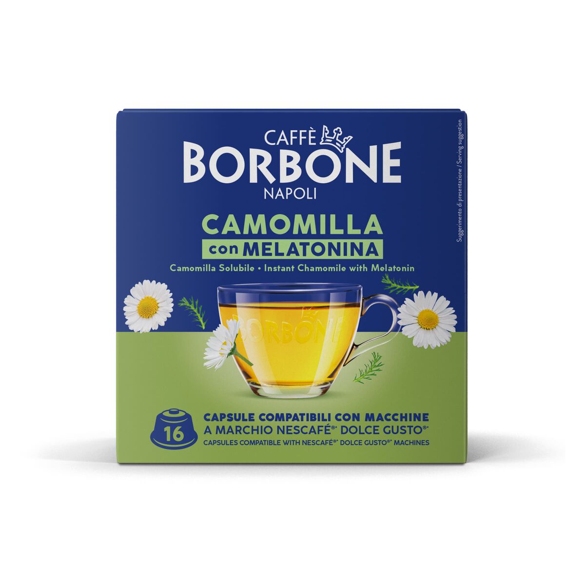 16 Capsules Borbone For Soluble Beverage CHAMOMILE AND MELATONIN,