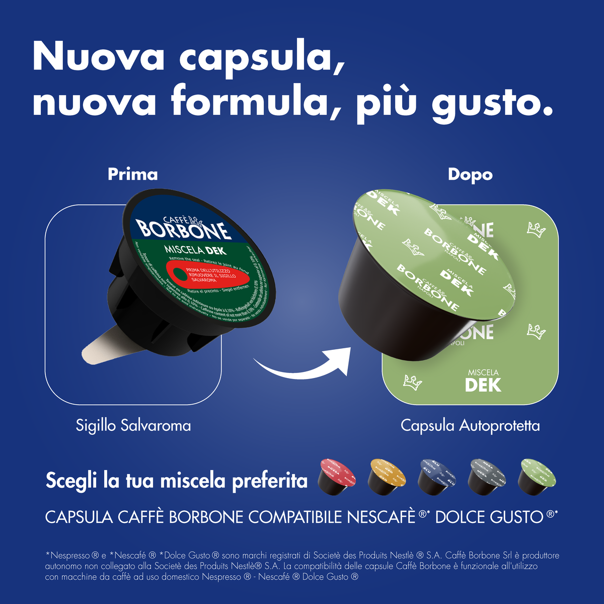 New Borbone Capsules Compatible with Nescafè®* Dolce Gusto®* Coffee Machines,