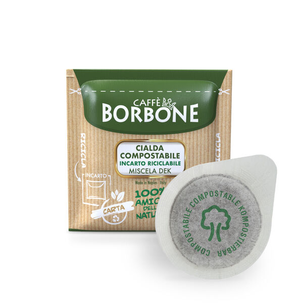 Cialde ESE 44mm Caffè Borbone COMPOSTABILI con Incarto RICICLABILE miscela Dek