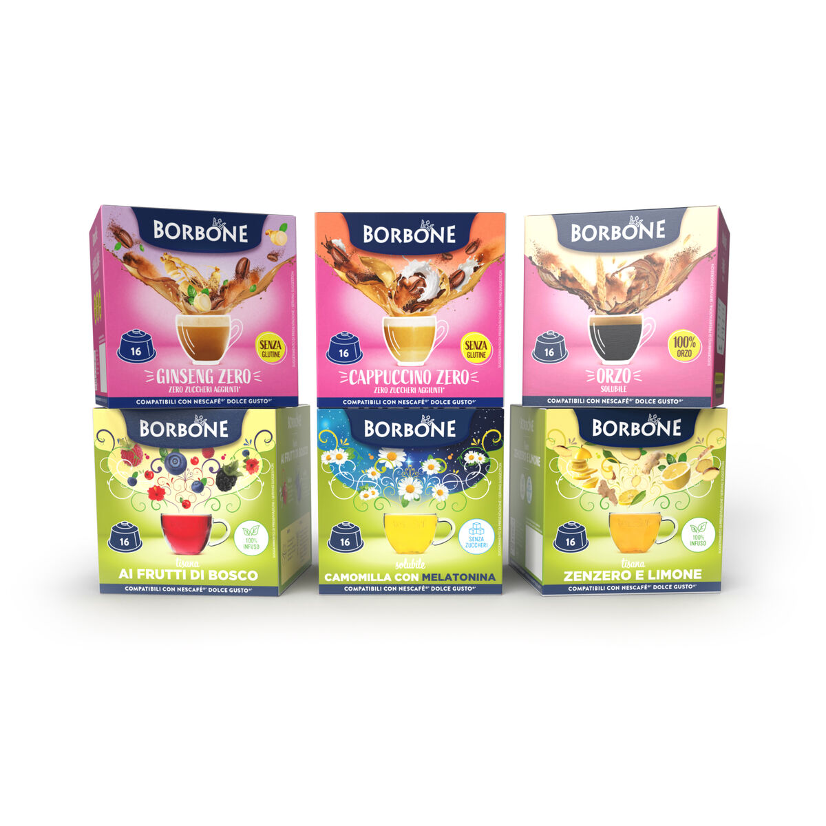 96 Capsules Borbone tasting kit of new mixed Solubles,