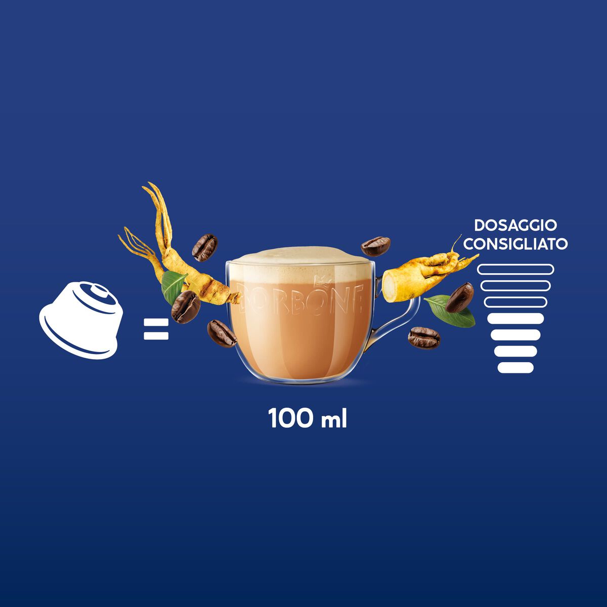 16 FLAVORED SUPERGINSENG Capsules Compatible with coffee machines Nescafè®* Dolce Gusto®*,