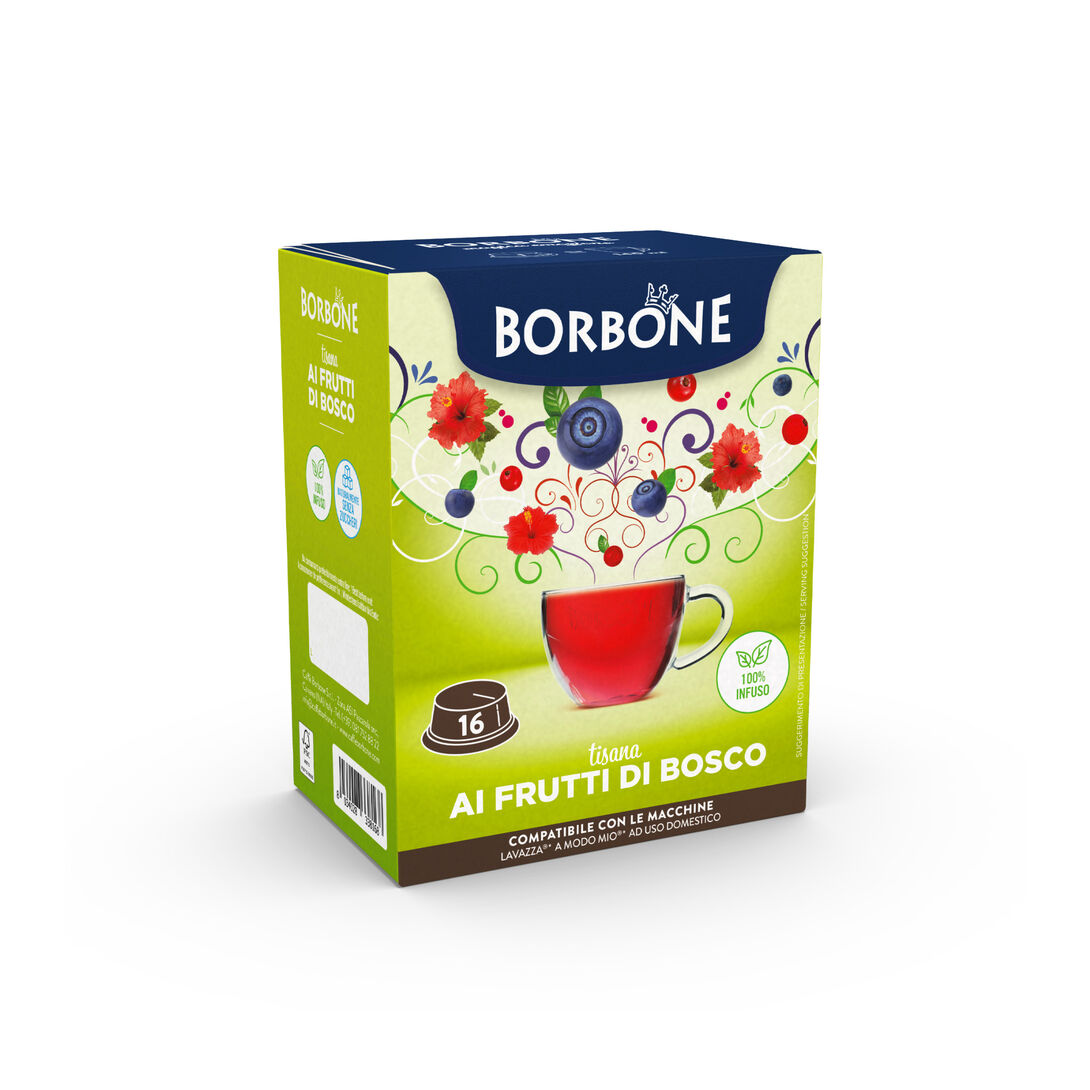 Capsule compatibili con macchine a marchio Lavazza* A Modo Mio* Tisana ai frutti di bosco |Caff Borbone Capsule compatibili con macchine a marchio Lavazza* A Modo Mio* Tisana ai frutti di bosco |Caff Borbone