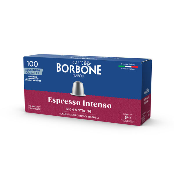 New 100 Aluminum capsules COMPATIBLE with Nespresso®* machines Espresso Intenso blend,