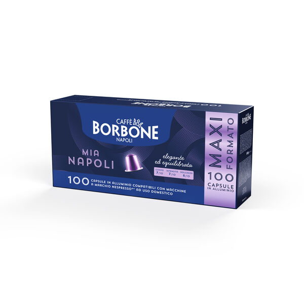 Nuove 100 Capsule in Alluminio COMPATIBILI con macchine Nespresso®* miscela Mia Napoli,