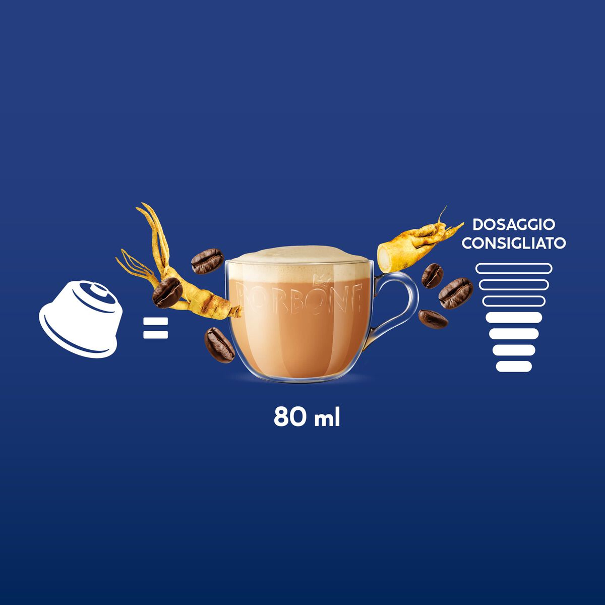 16 Capsules Borbone GINSENG ZERO For Milk Coffee And Low-Fat Ginseng,