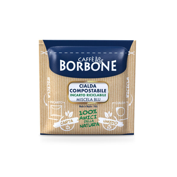 Cialde ESE 44mm Caffè Borbone COMPOSTABILI con Incarto RICICLABILE miscela Blu null