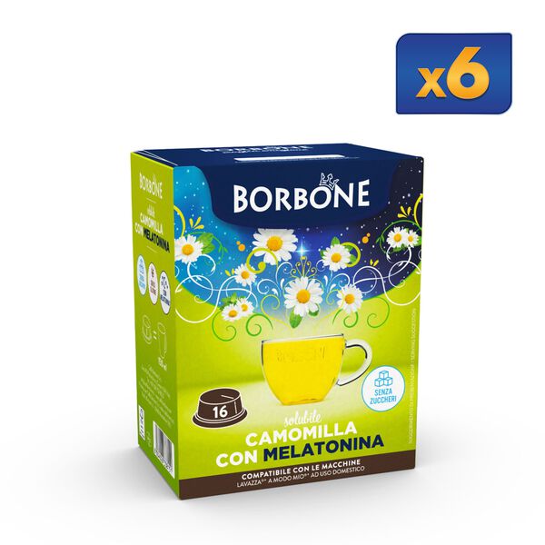 96 Capsules Chamomile And Melatonin Caffè Borbone For Soluble Beverage,