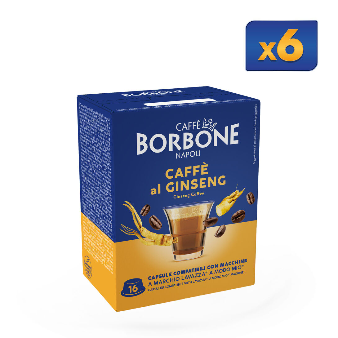 Capsules compatible with Lavazza* A Modo Mio* Ginseng | Caff Borbone Capsules compatible with Lavazza* A Modo Mio* Ginseng | Caff Borbone