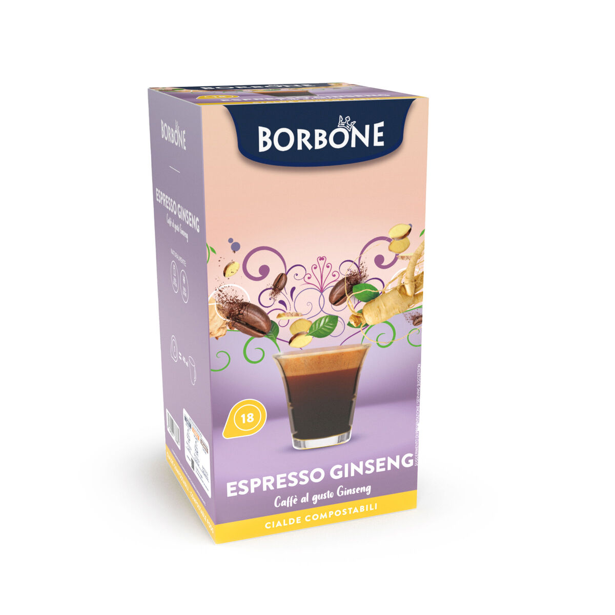 18 BORBONE COFFEE PODS WITH GINSENG,