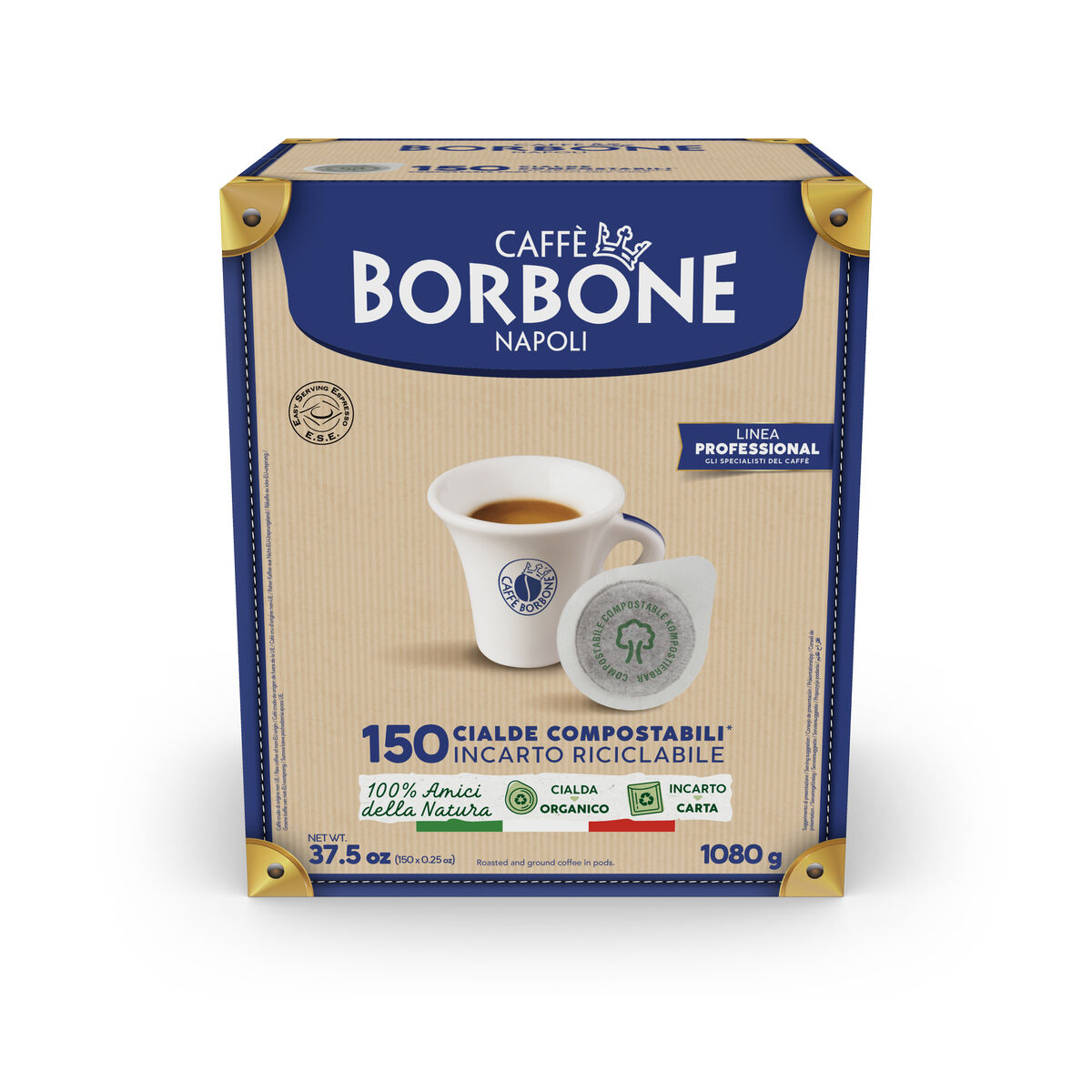 150 BLACK Blend ESE Paper Pods 44 mm Caffè Borbone,