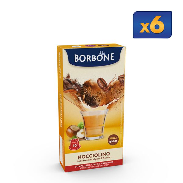 60 Capsules Nocciolino Caffè Borbone For Instant Drink,