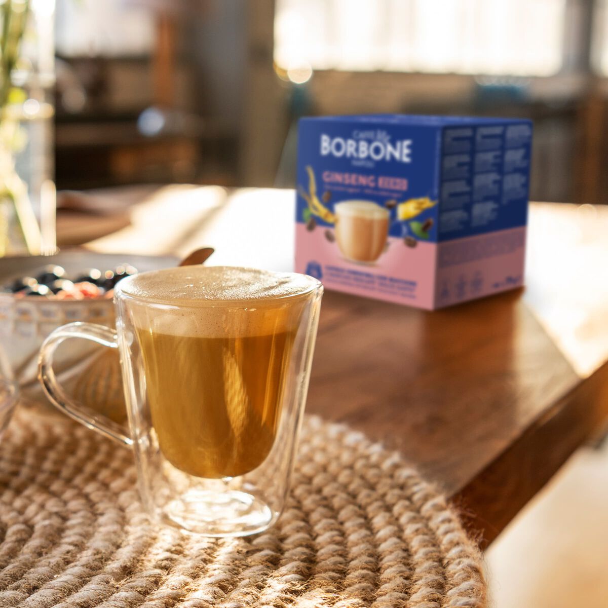 16 Capsules Borbone GINSENG ZERO For Milk Coffee And Low-Fat Ginseng,
