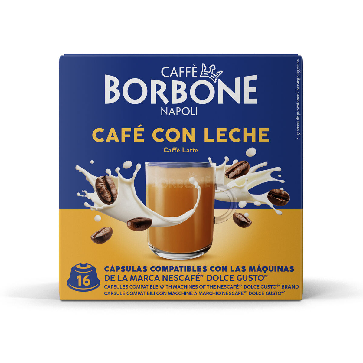 16 Capsules Borbone For Soluble Beverage Café con Leche,