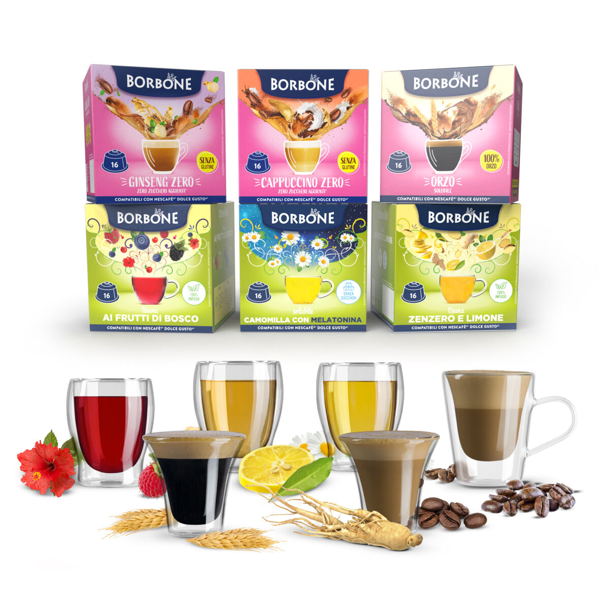 96 Capsules Borbone tasting kit of new mixed Solubles,